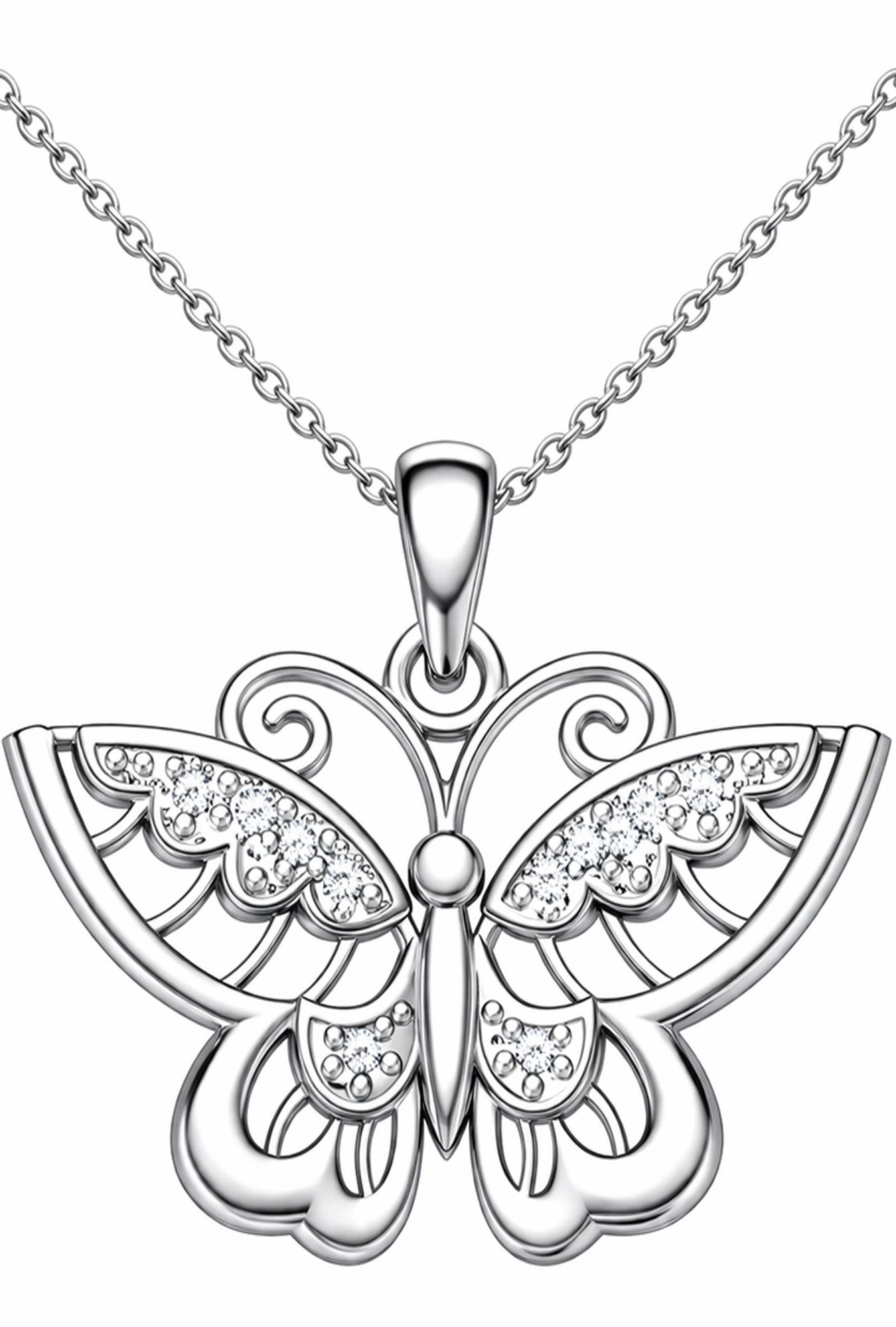 Limana Kette mit Anhänger Damen Kette Schmetterling 925 Silber Mama Geschenk Frauen (Freundin Ehefrau Mutter Schmuck inkl. Dose), Geburtstag Muttertag Weihnachten Valentinstag Konfirmation Jahrestag