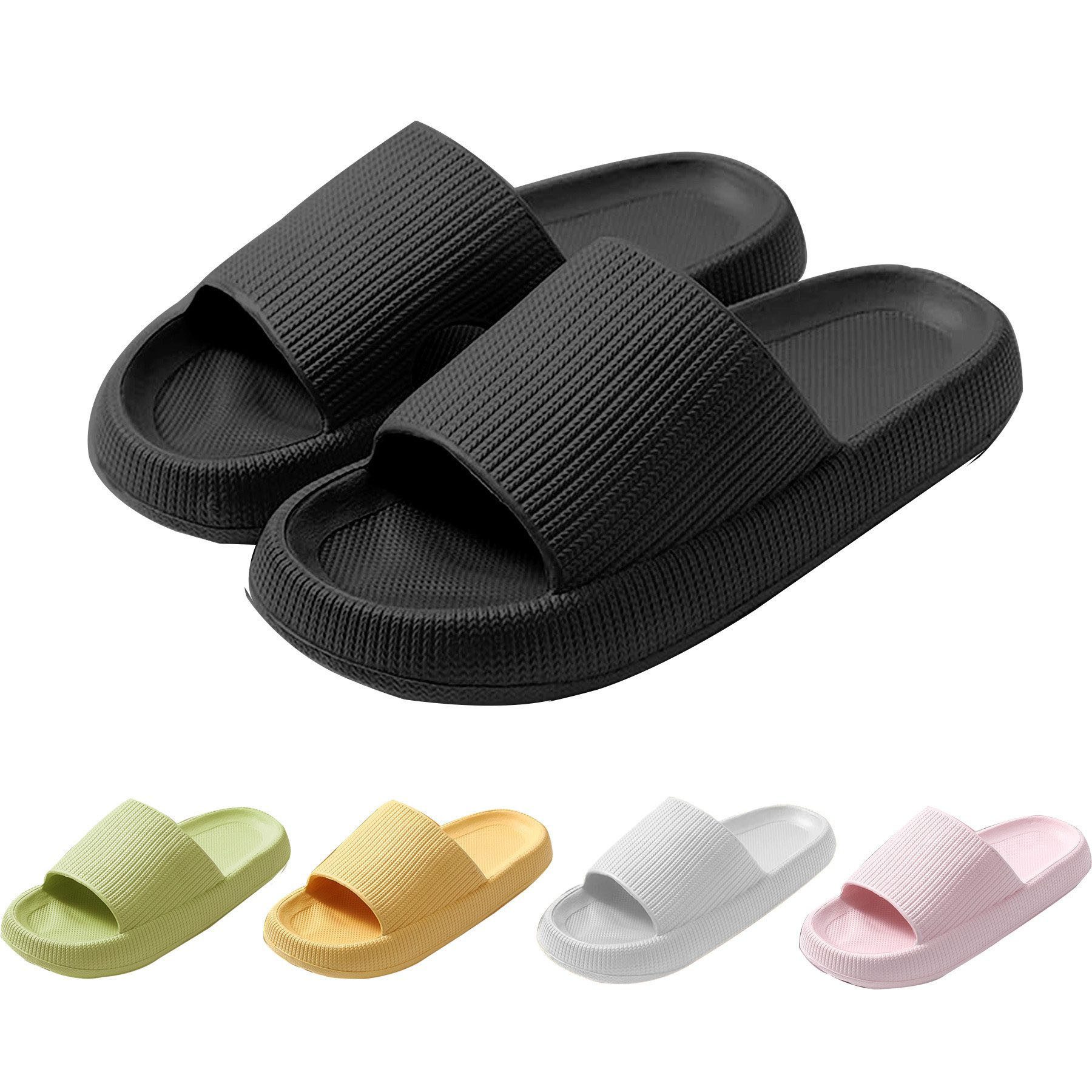 Mutig Badeschuhe Herren Damen,Original EVA Badeschlappen,weich & bequem Hüttenschuhe (Besonders weiches Material mit rutschfester Sohle,Bequem zu tragen, Wolkenweiches Tragegefühl,Slippers für Badezimmer,Perfekte Wahl) Hüttenschuhe Damen Herren Duschpanto