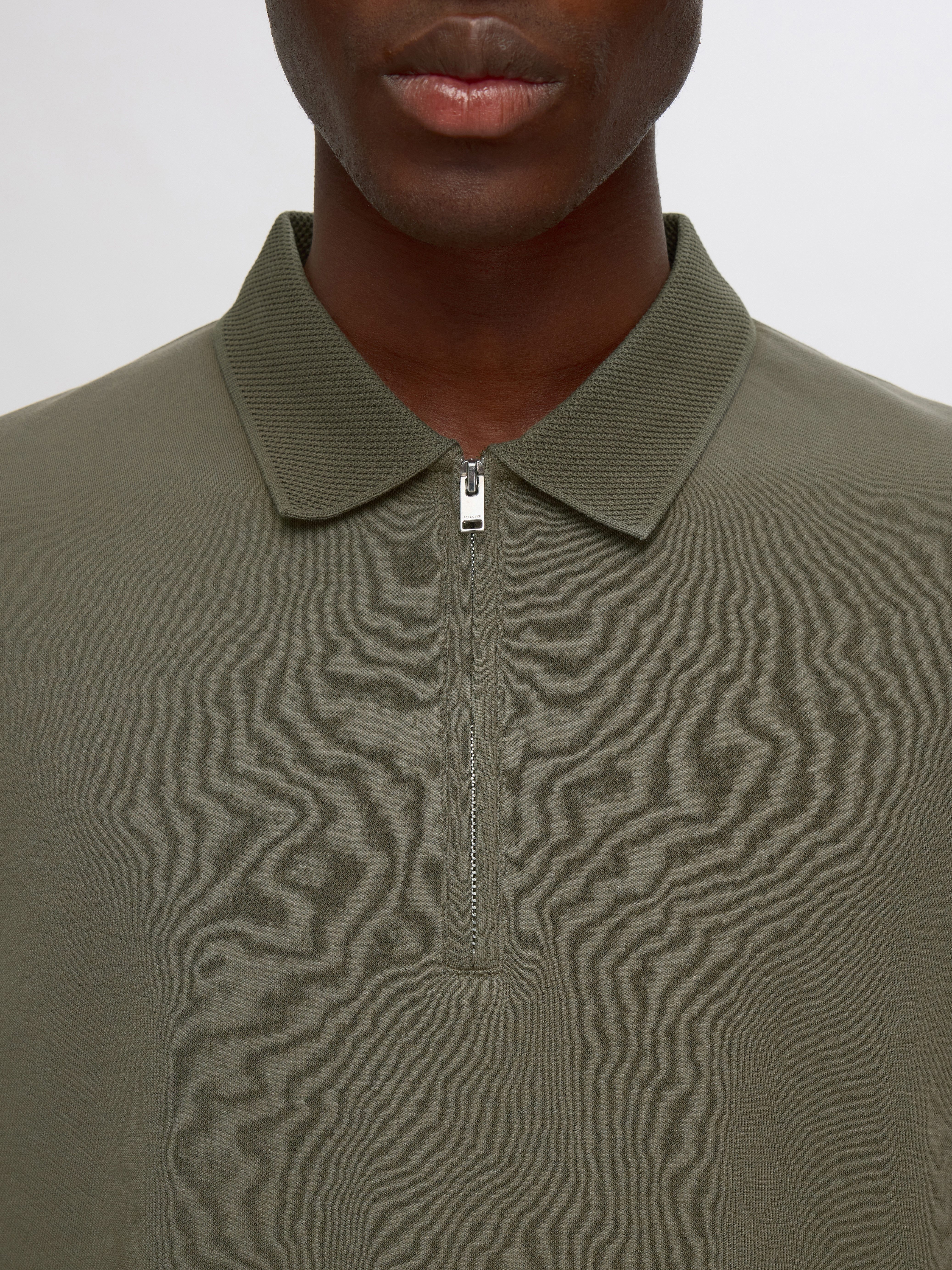 Selected Poloshirt SLHFAVE ZIP SS POLO NOOS Baumwollmischung, regular fit – Bild 2 von 5