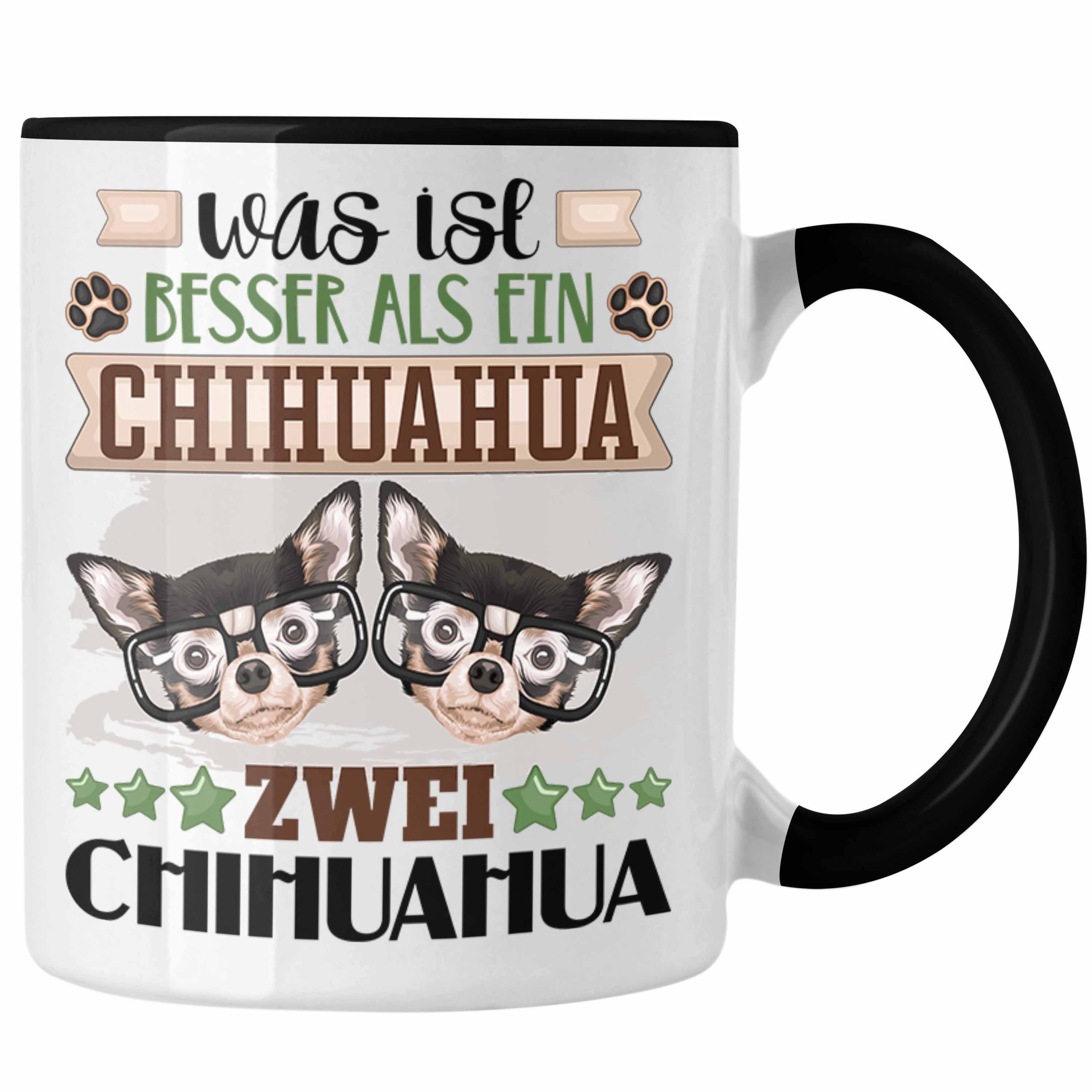 Trendation Tasse Geschenkidee Besitzer Ist Schwarz Lustiger Tasse Chihuahua Geschenk Spruch Was