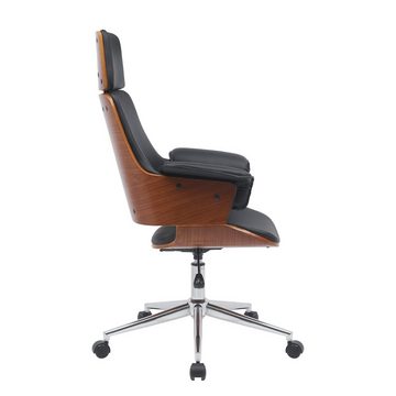 habeig Chefsessel Bürosessel Loungechair Stuhl Drehstuhl Leder Holz, aus Holz