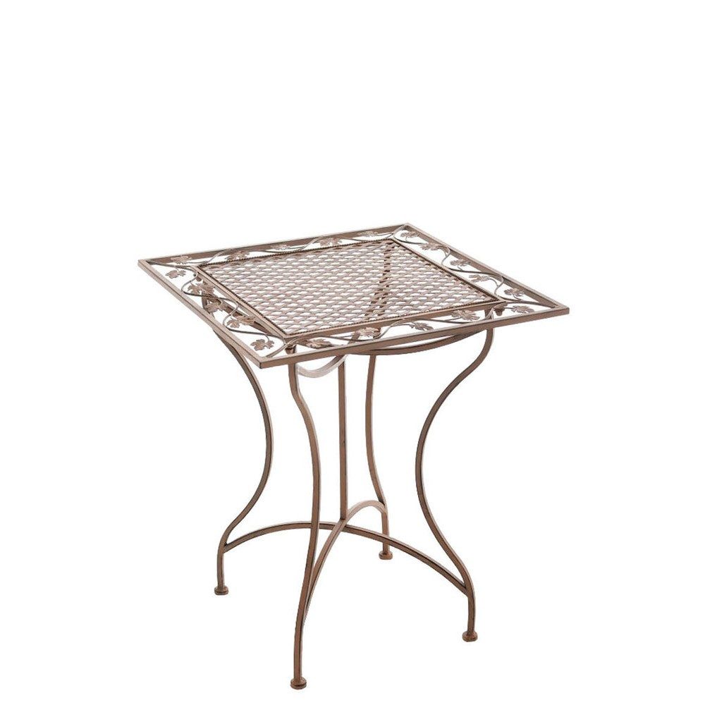 CLP Bistrotisch Gartentisch Balkontisch Beistelltisch (Spar-Set, 1-St., 60 x 60 x 72 cm stabil), Jugendstil-Ornamente, Eisen, Bodenschoner
