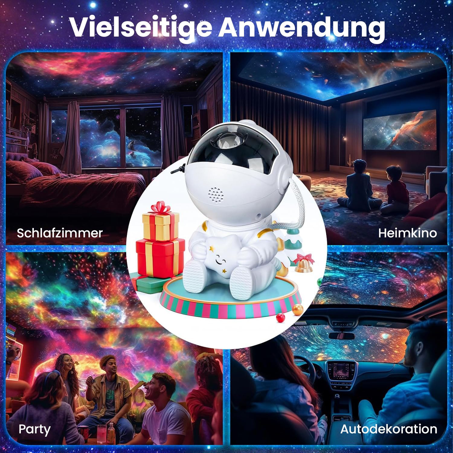 ANYSUN Nachtlicht LED Sternenhimmel Astronaut Galaxy Projektor, LED fest integriert, LED Sternenprojektor mit Nebel und Fernbedienung – Bild 5 von 5