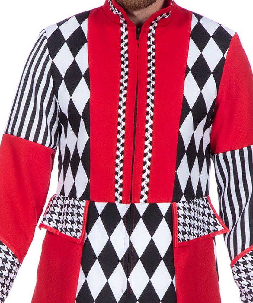 Karneval-Klamotten Kostüm Jacke Rot weiß schwarz kariert Herren große Größe günstig online kaufen