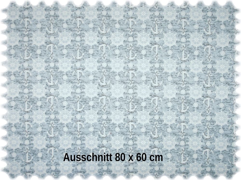 Heiro Stoff Jacquard Flachgewebe Möbelstoff Marina Blaugrau / Weiss, Polsterstoff Meterware - Breite:140 cm
