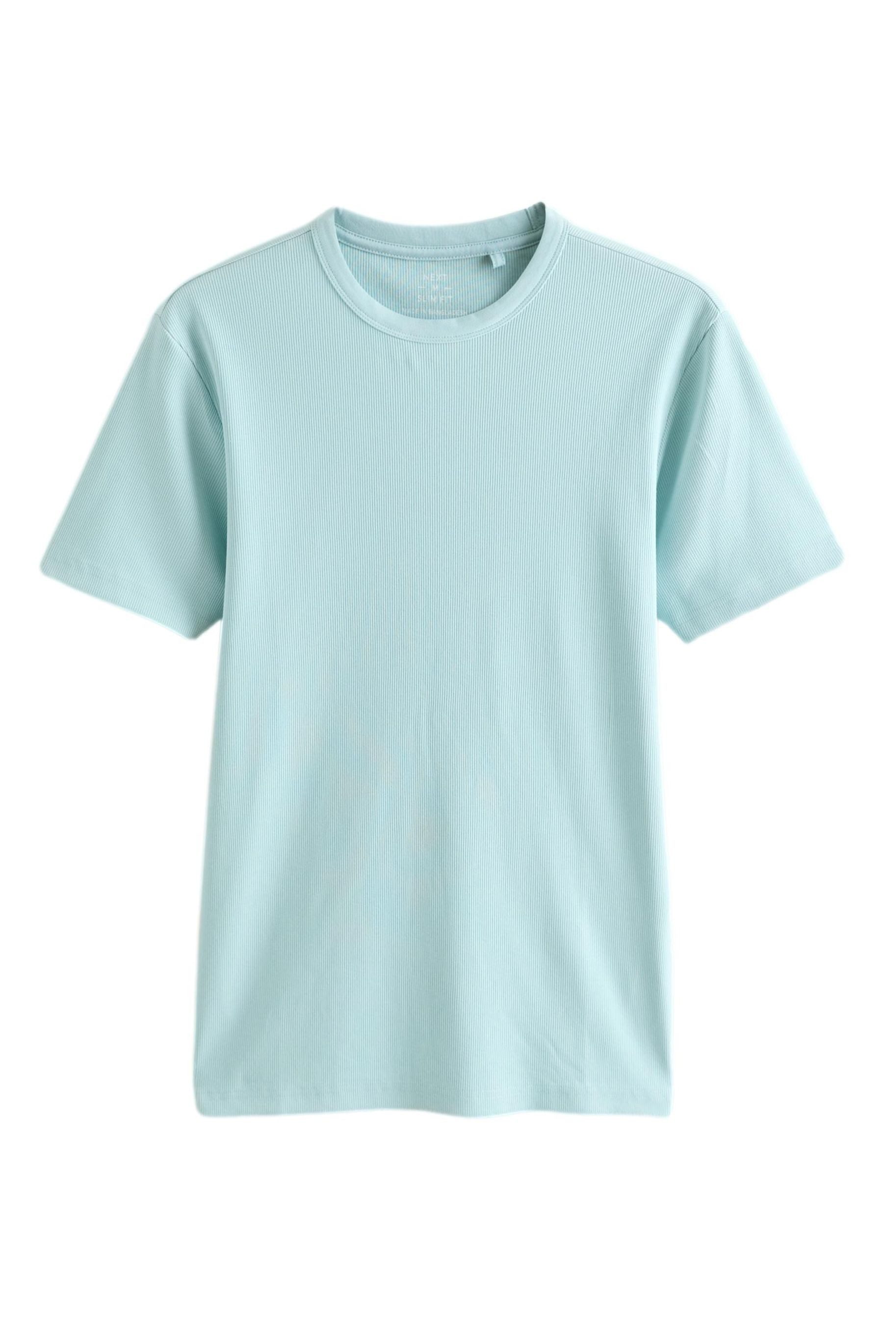 Next T-Shirt Geripptes Slim Fit T-Shirt mit kurzen Ärmeln (1-tlg)