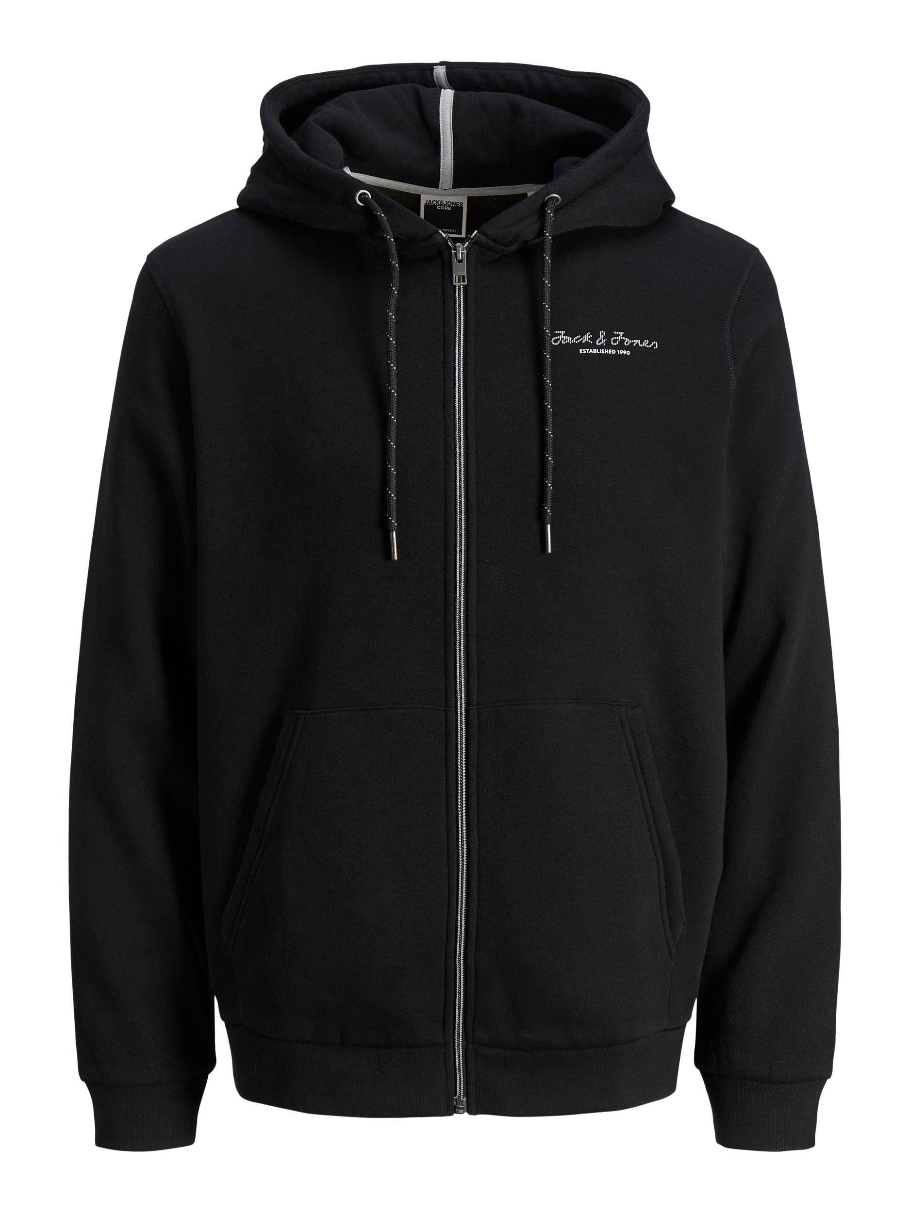 Hoody schwarz Jones Jack mit Kapuze Zip & Kapuzensweatjacke Berg Kapuzensweatjacke