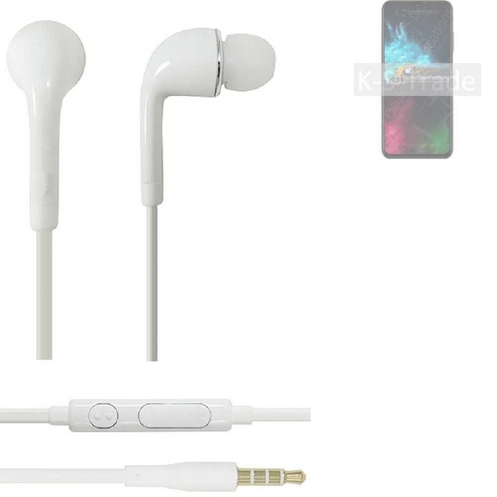 K-S-Trade für Ulefone Note 12 Mikrofon In-Ear-Kopfhörer Lautstärkeregler weiß Headset (Kopfhörer mit 3,5mm) u
