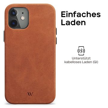 wiiuka Smartphone-Hülle skiin MORE Handyhülle für iPhone 12 mini, Handgefertigt - Deutsches Leder, Premium Case