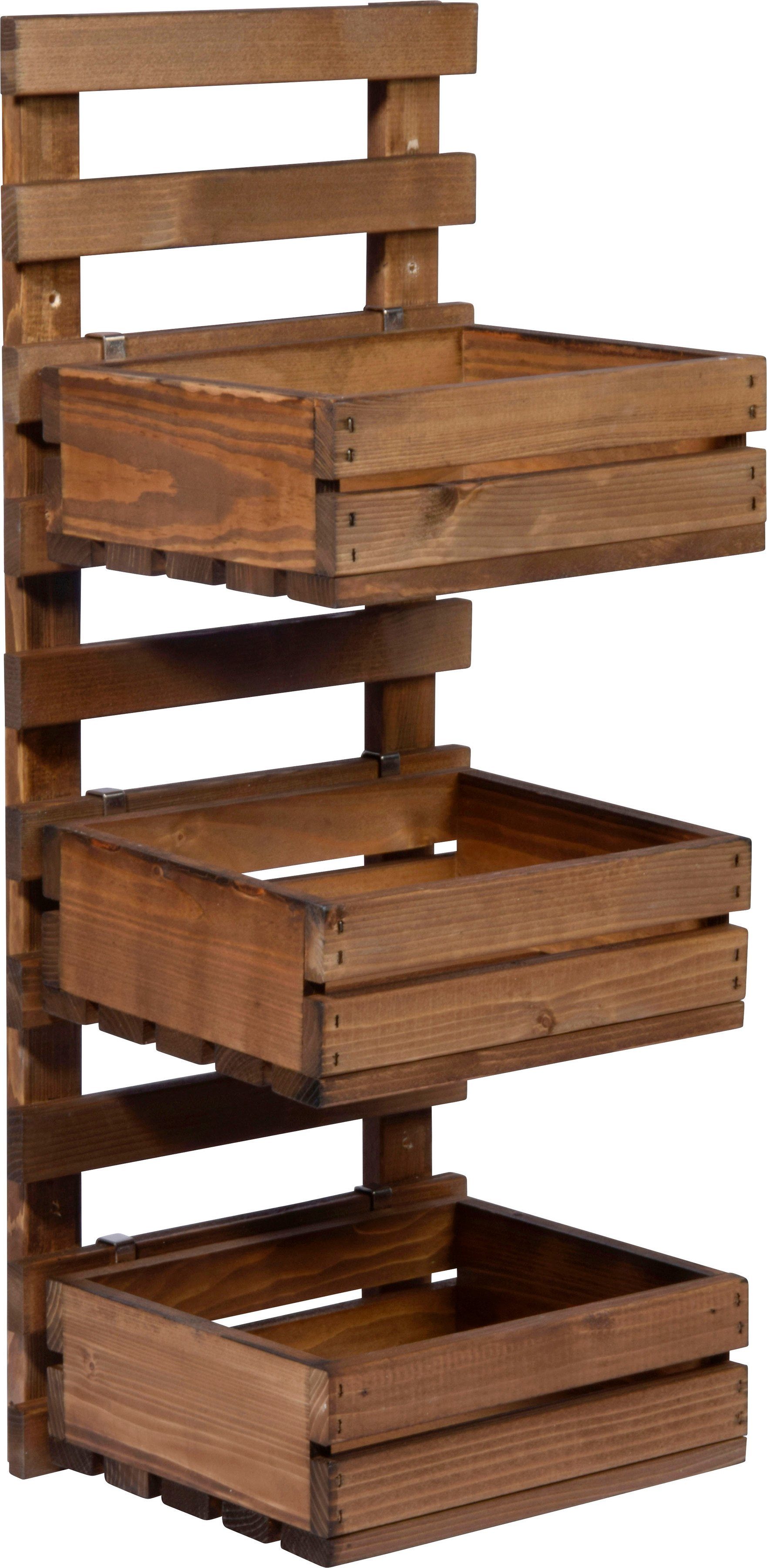 dobar Wandregal, flexibles 3-stufiges Wandregal, Braun günstig online kaufen