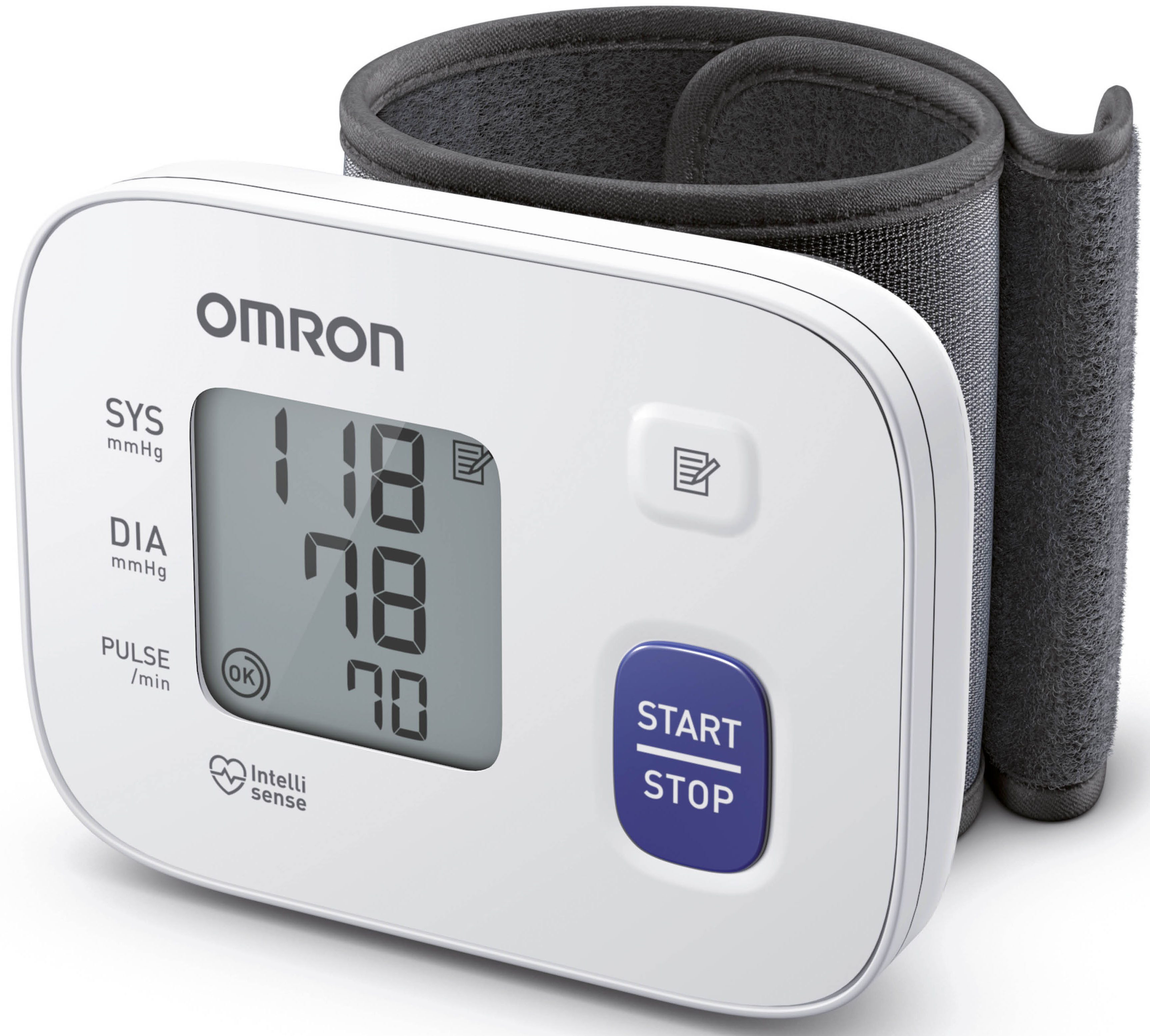 Omron Handgelenk-Blutdruckmessgerät RS1, klinisch validiert, vorgeformte Manschette 13.5-21.5 cm, einfache Anwendung, präzise Messung, für zu Hause und unterwegs