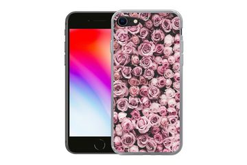 MuchoWow Handyhülle Blumen - Rosen - Natur - Rosa - Botanisch, Handyhülle Apple iPhone 8, Smartphone-Bumper, Print, Handy Schutzhülle