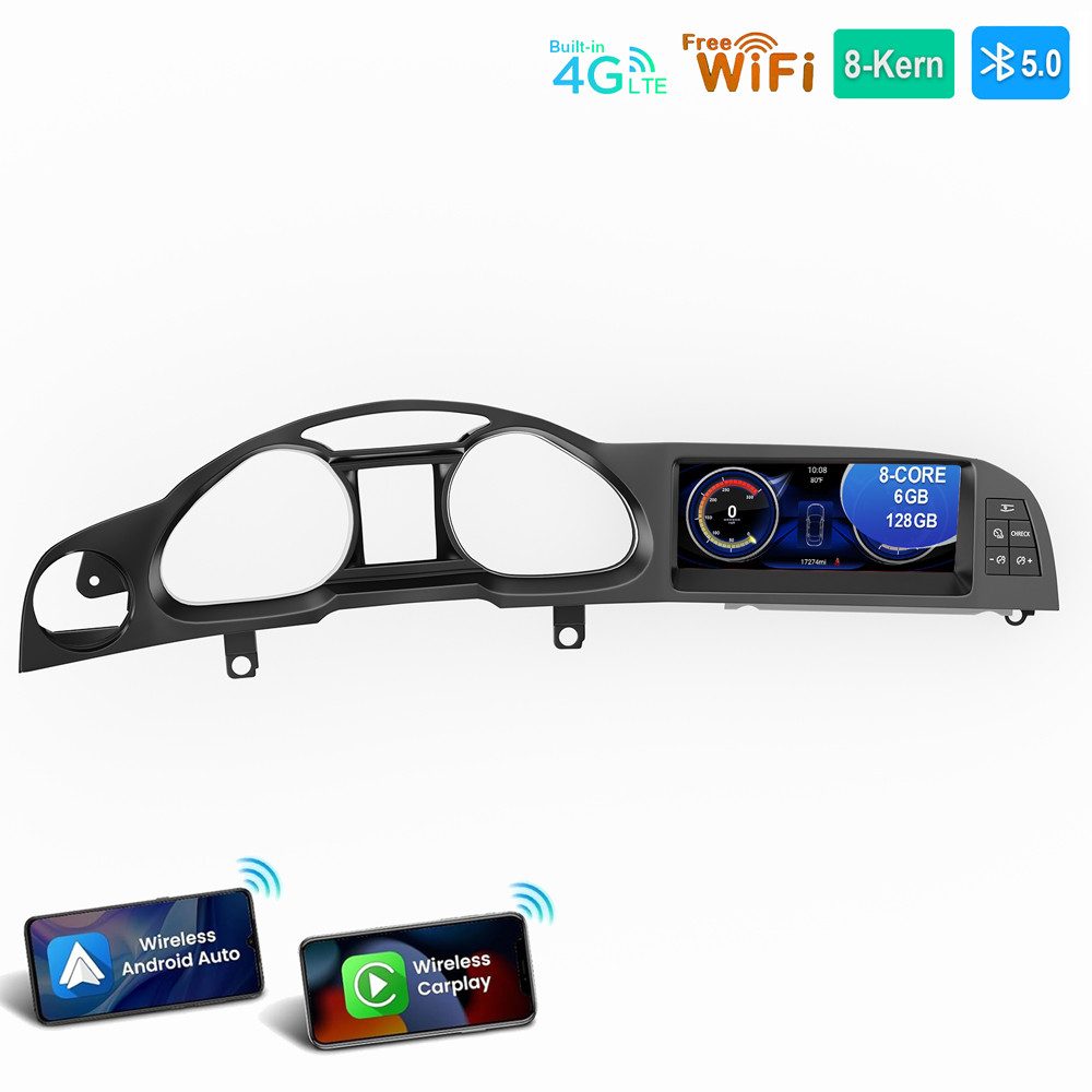 ESSGOO Android 15 6+128G Carplay Autoradio Für Audi A6 C6 4F MMI 2G 2005-2009 Autoradio (Digitalradio (DAB), FM, AM, RDS, SWC, Navi DSP 4G LTE 8-Kern)