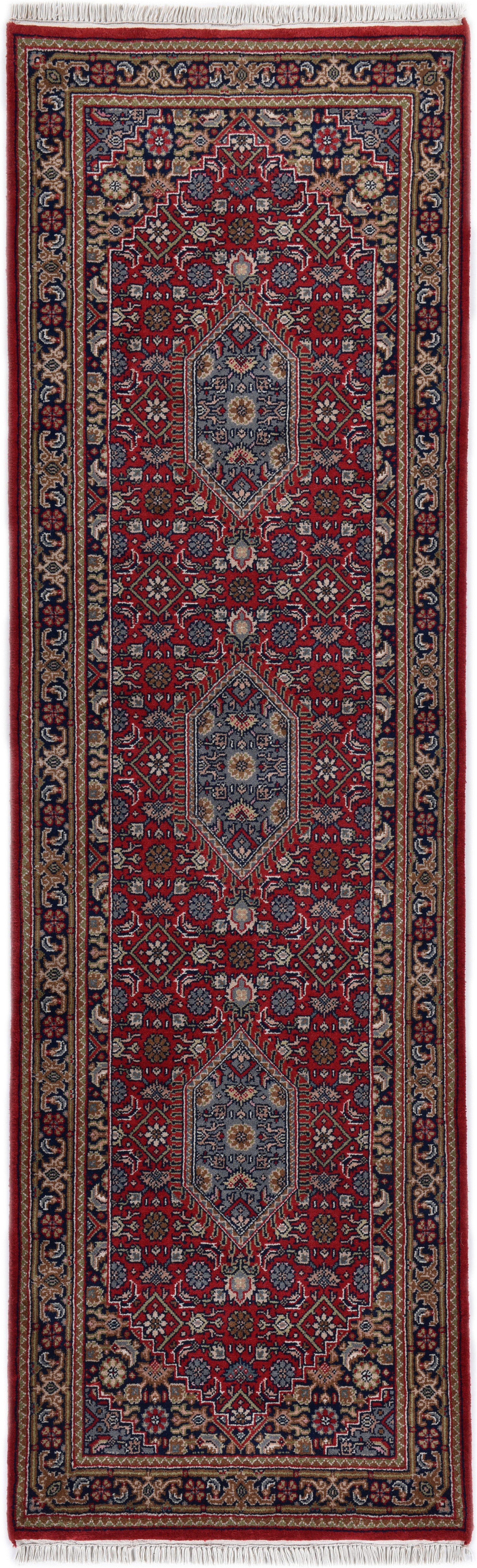 THEKO Orientteppich Benares Bidjar, handgeknüpft, rechteckig, Höhe: 12 mm, reine Wolle, mit Fransen, auch als Läufer, Wohnzimmer
