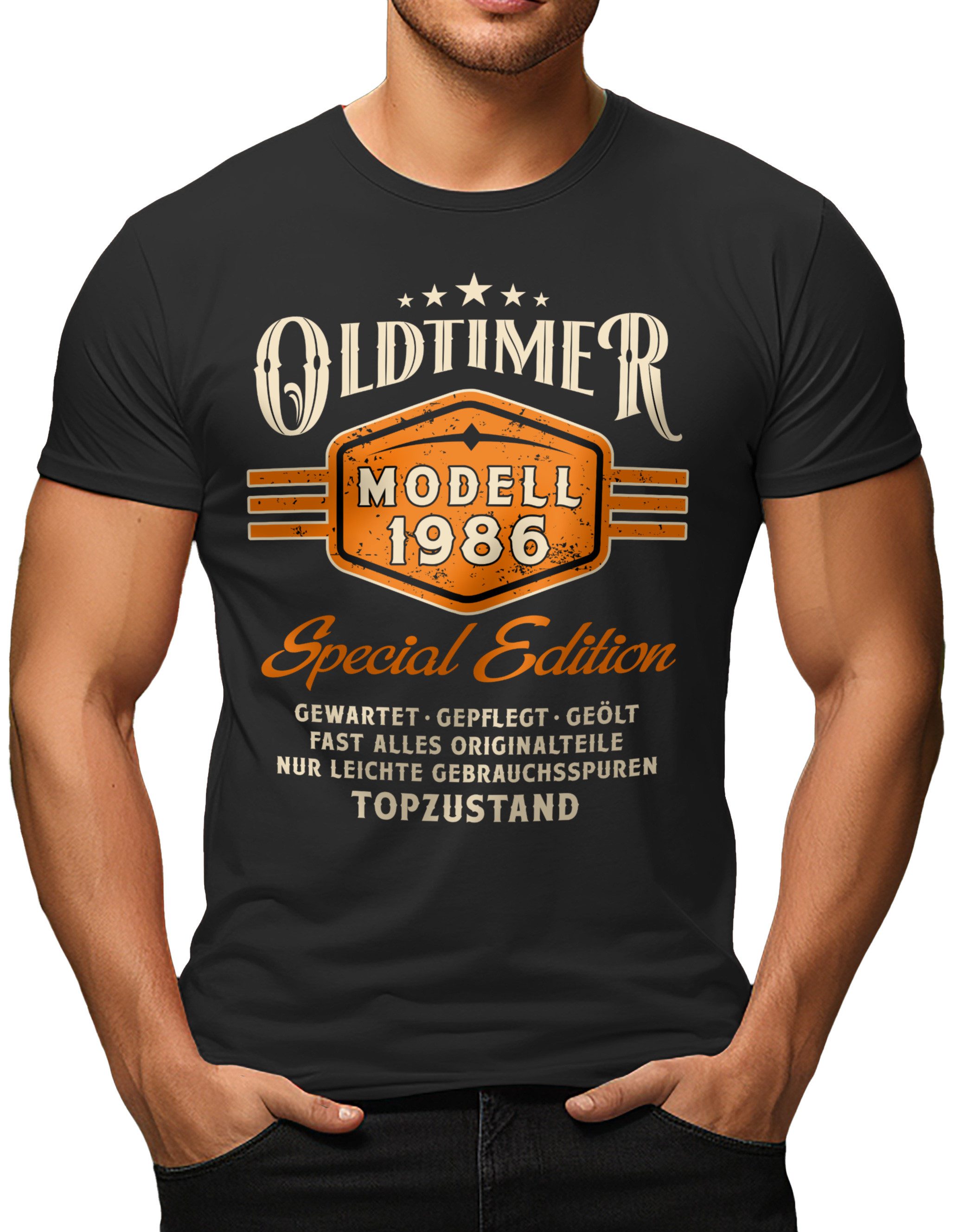 LOBO NEGRO® T-Shirt als Geschenk zum 40. Geburtstag - Oldtimer Baujahr 1986 Topzustand