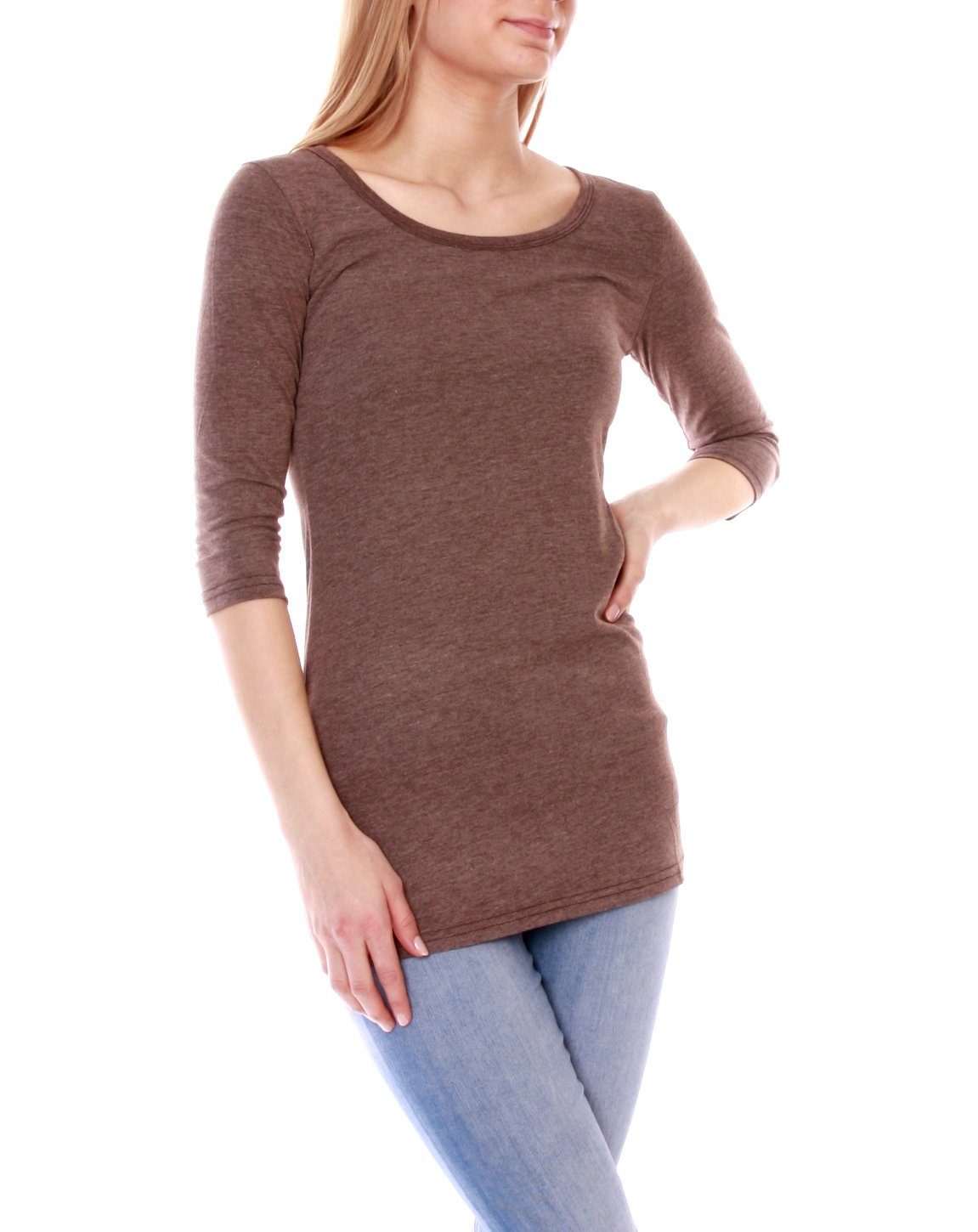 Muse Rundhalsshirt Basic 3/4 Arm Longshirt günstig online kaufen