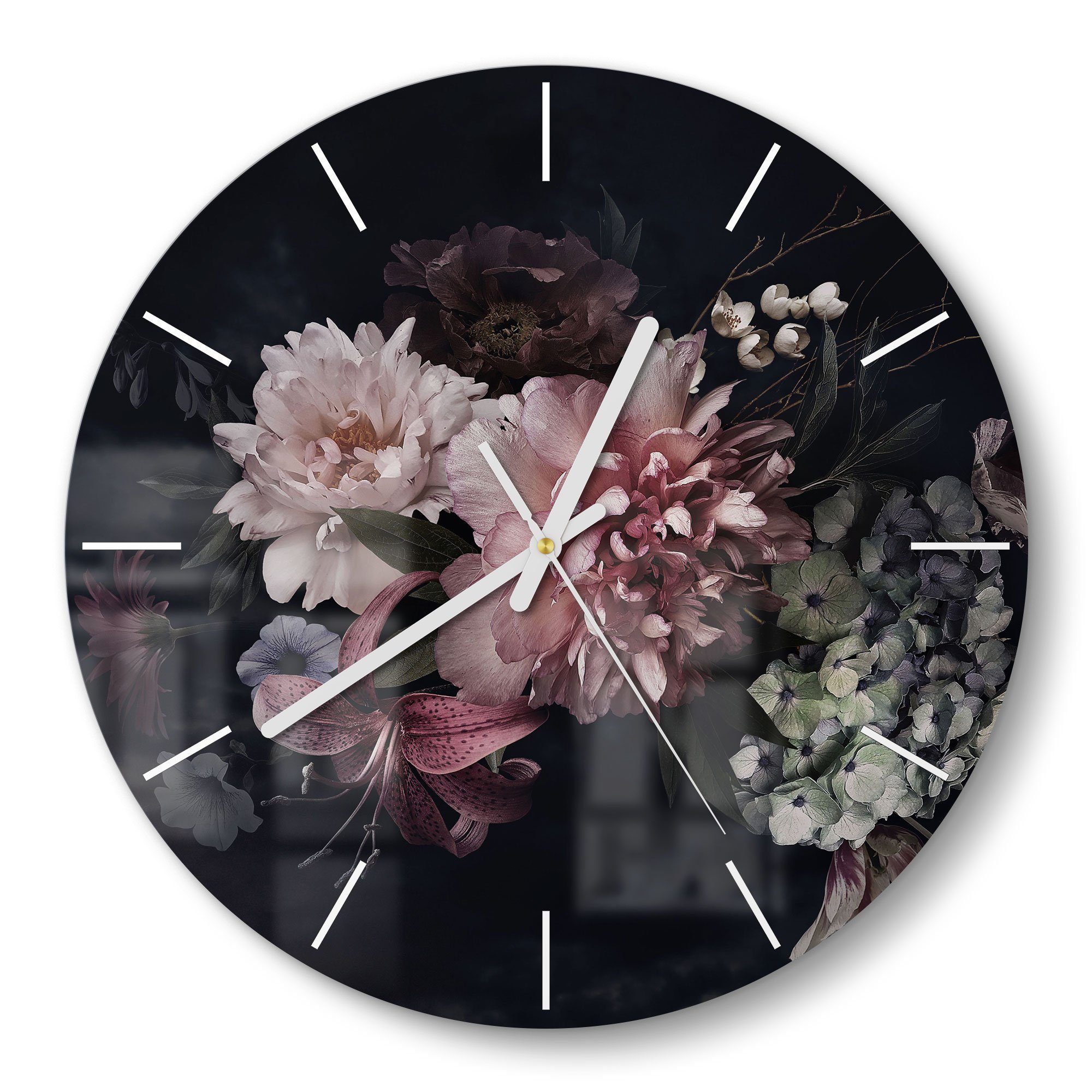 DEQORI Wanduhr 'Blühende Pracht' (Glas Glasuhr günstig online kaufen