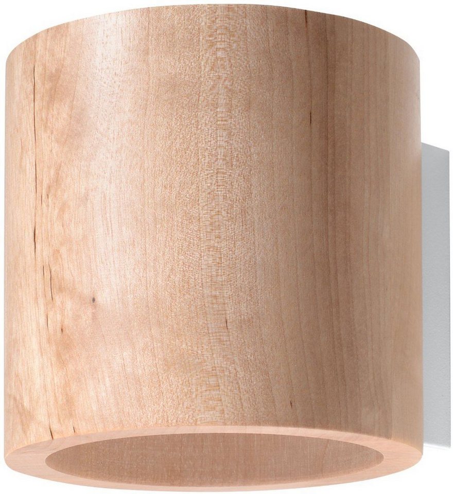 SOLLUX lighting Pendelleuchte Wandlampe Wandleuchte ORBIS Natural Holz, 1x  G9, ca. 10x12x10 cm, geeignet für Leuchtmittel G9 max. 40 Watt