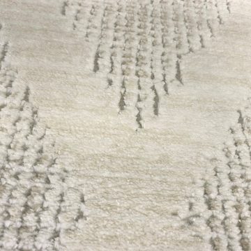 Teppich Teppich schlichtes Rautenmuster in creme, TeppichHome24, rechteckig