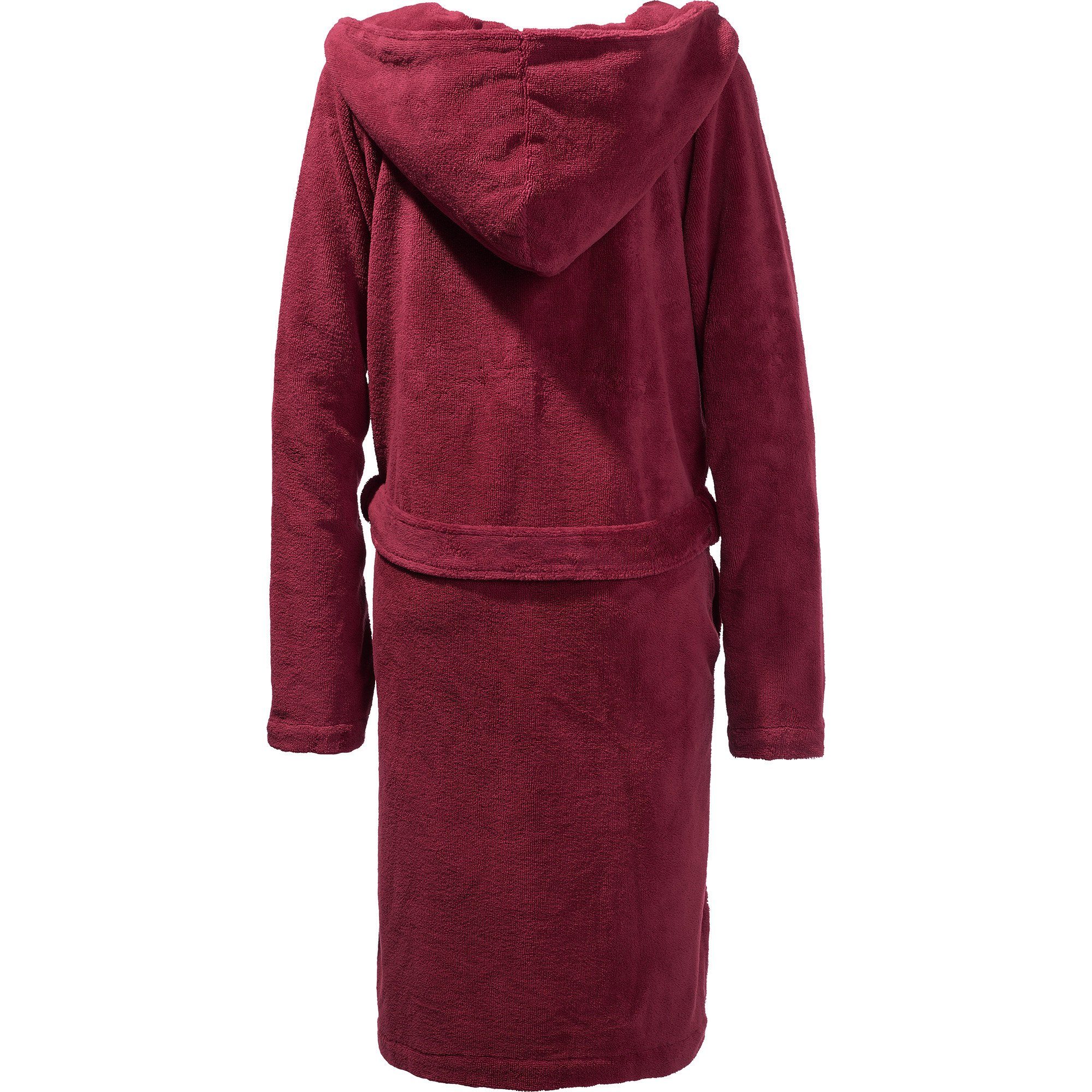 Erwin Müller Bademantel Velours Unisex-Bademantel "Balingen" mit Kapuze, Rückenlänge cm: 108/kurz (bis 110 cm):, Velours-Frottier, mit Kapuze/mit Eingriffstasch – Bild 2 von 4