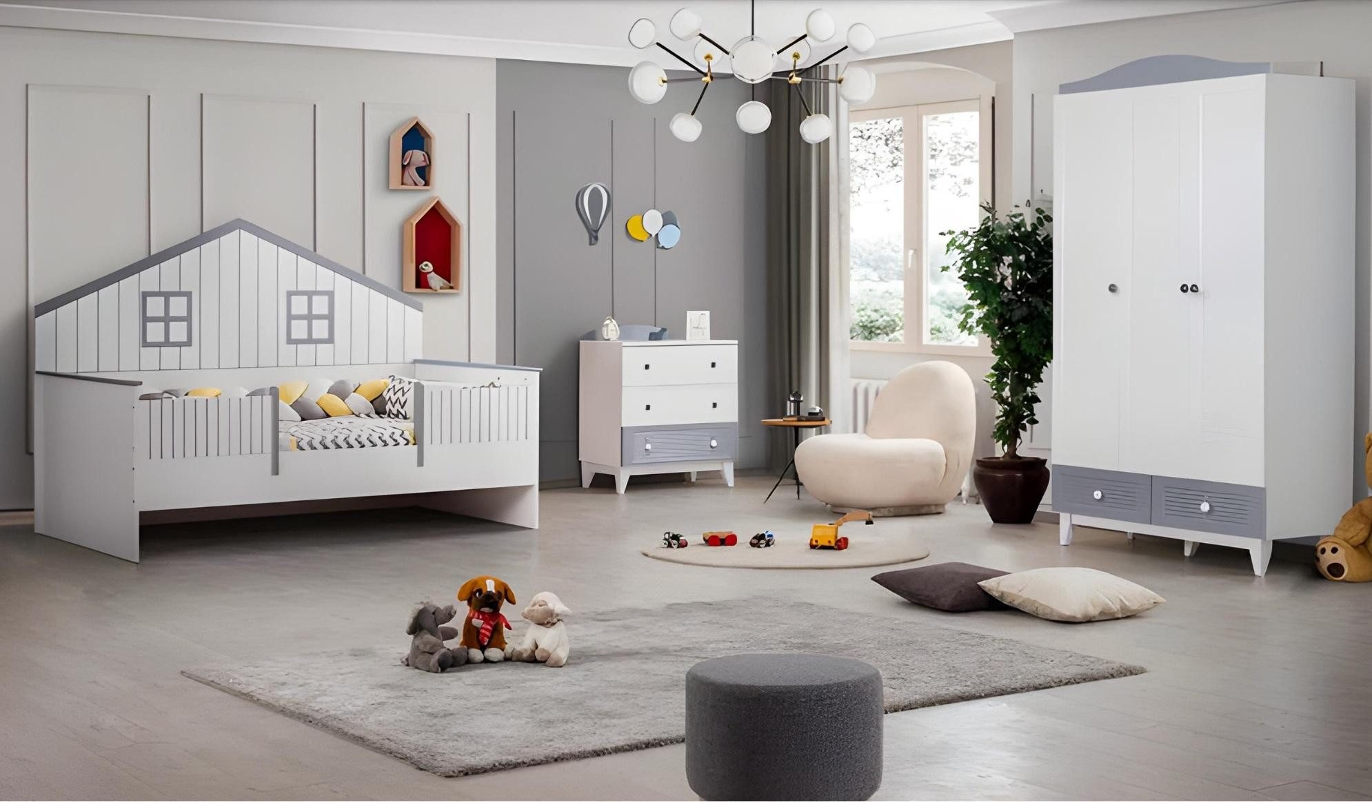 Xlmoebel Kinderbett Erweiterbares Kinderbett aus Holz mit elegantem Design (Kinderbett, 1-tlg., Kinderbett), Hergestellt in Europa