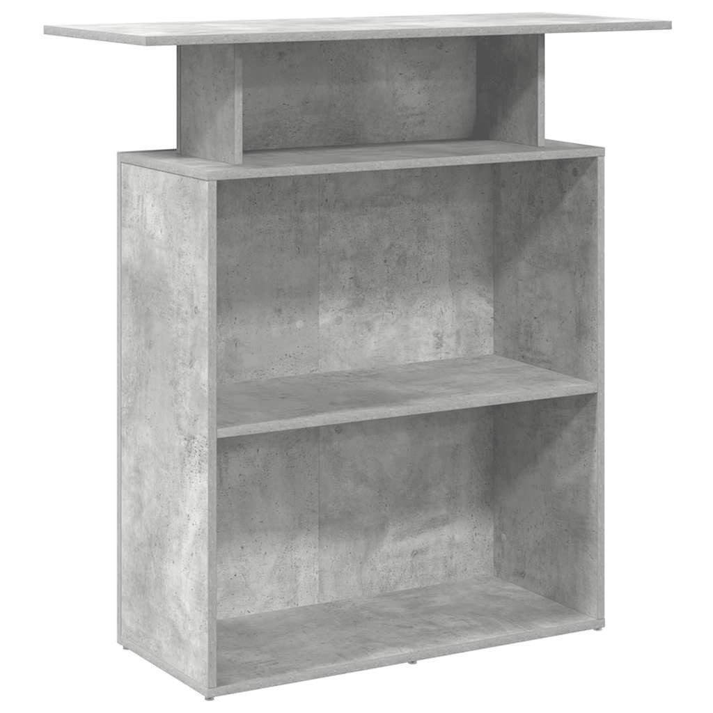 vidaXL Schreibtisch Empfangstheke Betongrau 100x40x104 cm Holzwerkstoff