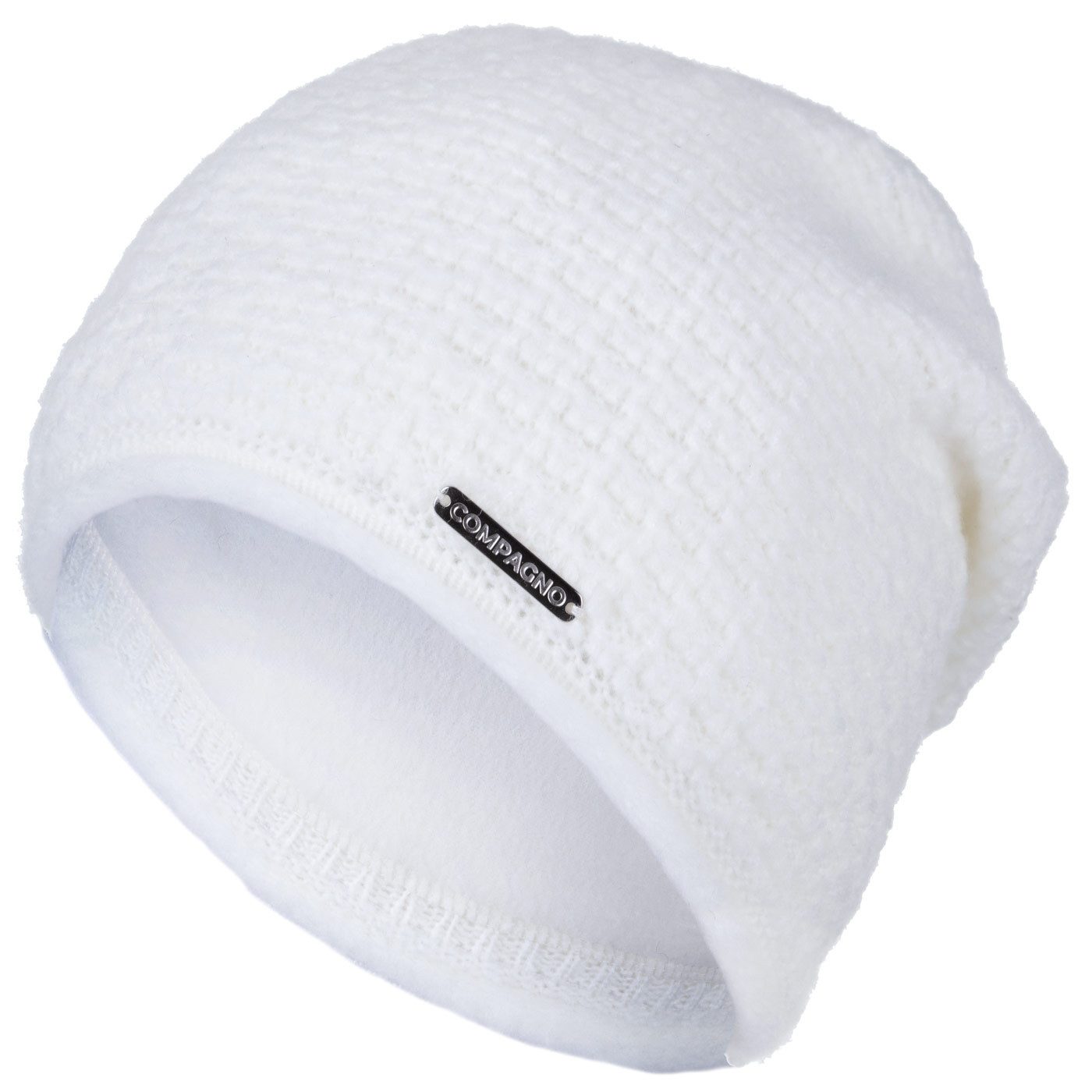 compagno Strickmütze (1-St) Grobstrick Beanie Wintermütze Strickmütze Damen gefüttert Fleece