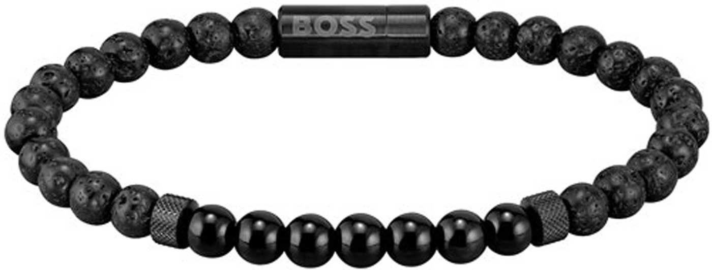 BOSS Armband Schmuck Edelstahl Armschmuck Beadarmband MIXED BEADS, zu Hoodie,  Shirt, Jeans, Sneaker, Underwear, HUGO, BOSS ORANGE!, Abmessungen: Breite:  8 mm, Innenumfang: 190 mm