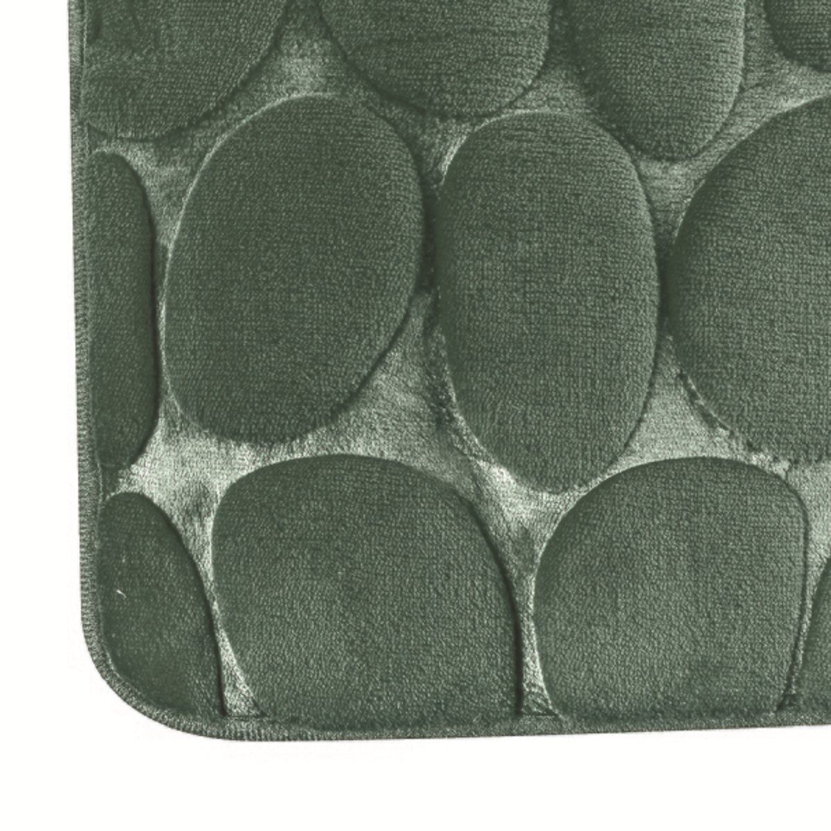 Badematte KIESELSTEIN, rutschhemmende Beschichtung, für Fußbodenheizung geeignet, strapazierfähig, waschbar, schnelltrocknend, Microfaser, PVC, aus super-weicher Microfaser, in 2 Größen und vielen trendigen Farben erhältlich, 40 x 60 cm, dunkelgrün