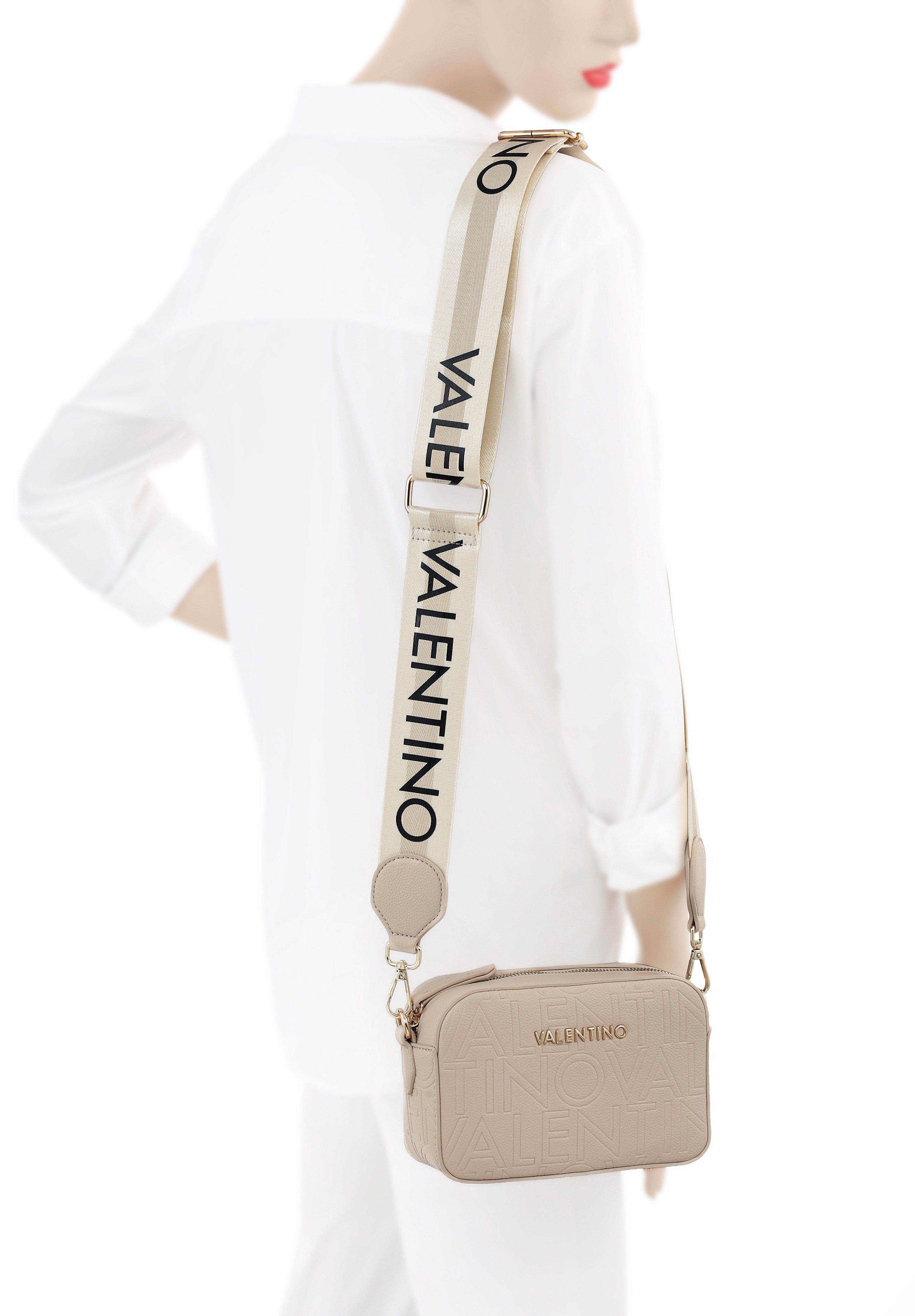 VALENTINO BAGS Mini Bag PANSY, Damen Schultertasche, Handtasche, Umhängetasche mit Logoprägung