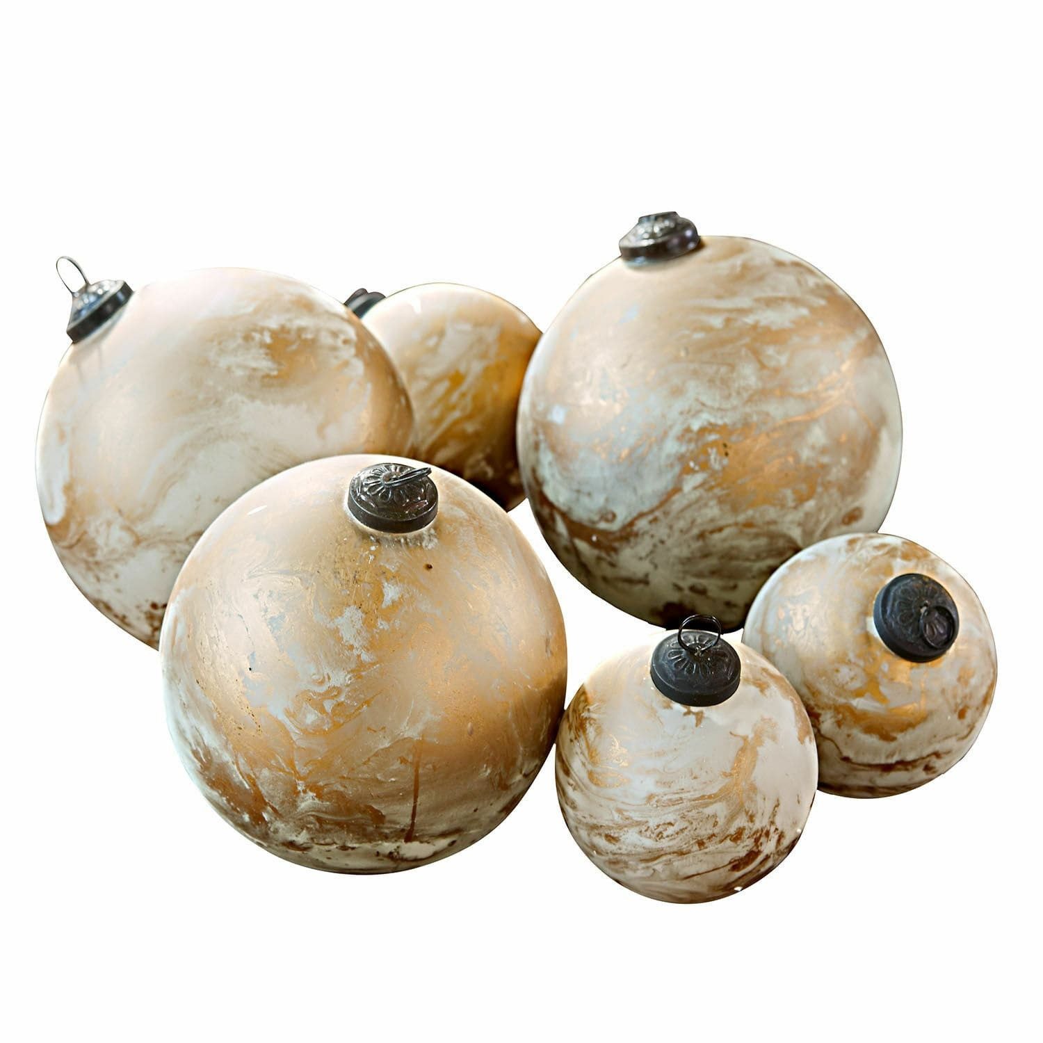 Christbaumschmuck Weihnachtskugel 6er Set Nymeria creme/gold