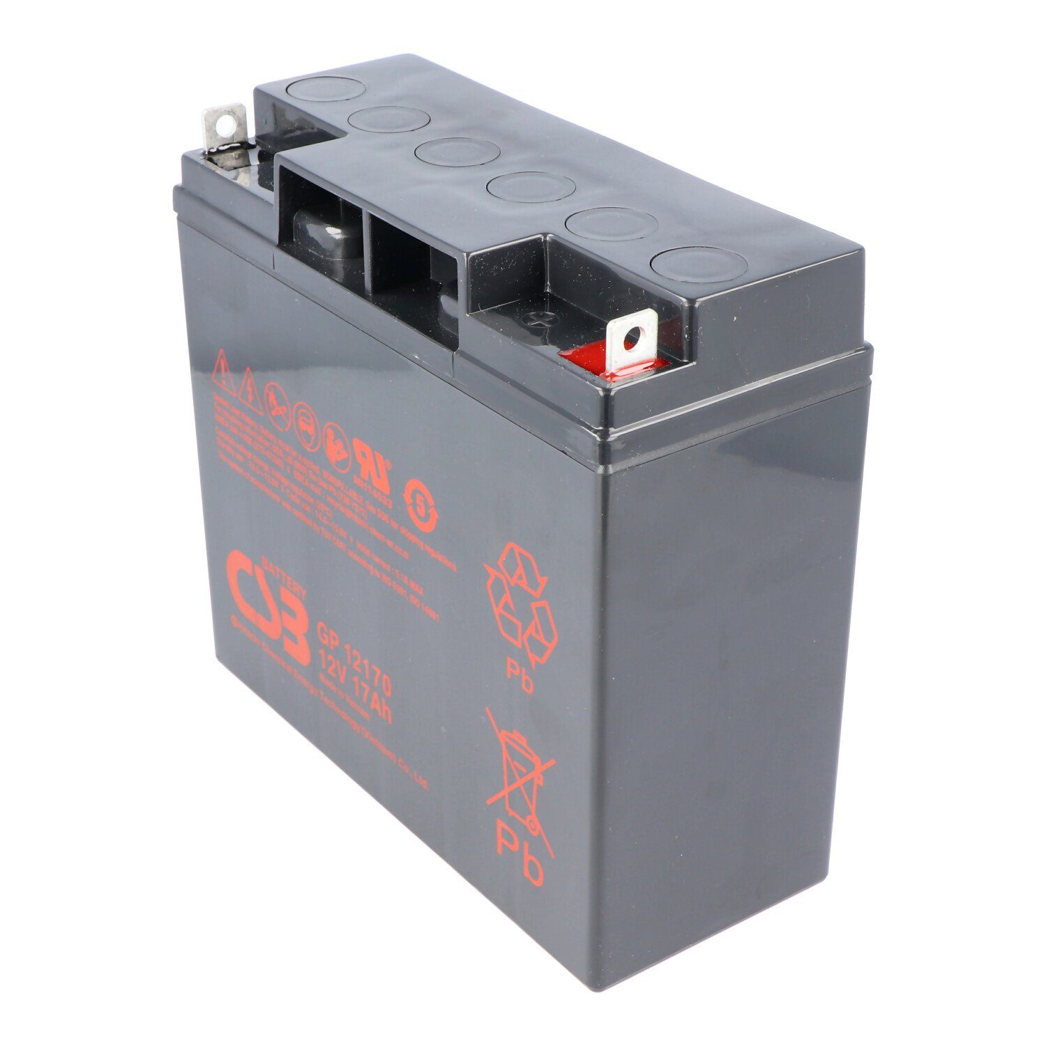 CSB CSB-GP12170 12 Volt AGM Bleiakku 17Ah, 181x76x167mm M5 Flachpol - M5 Akku 17000 mAh (12,0 V)