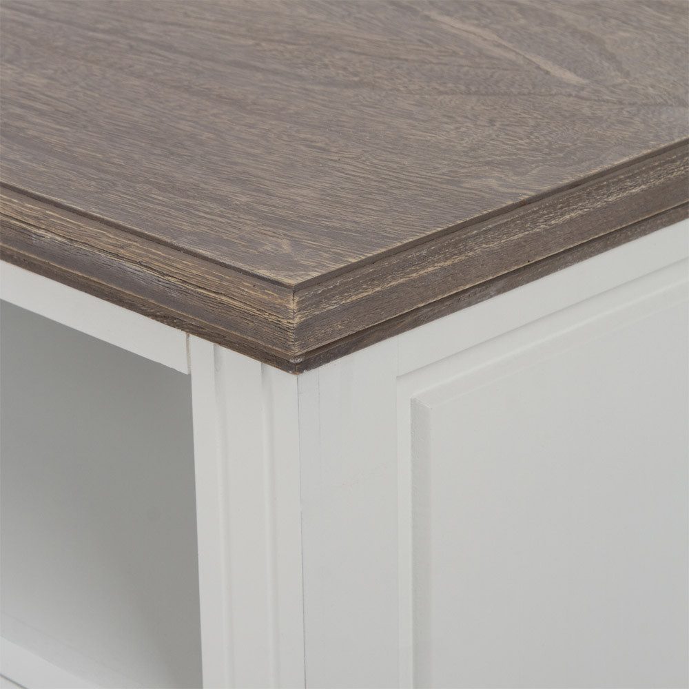 Grafelstein TV-Bank TV-Board RIVIERA weiß mit brauner Oberfläche Holzmöbel im Landhausstil