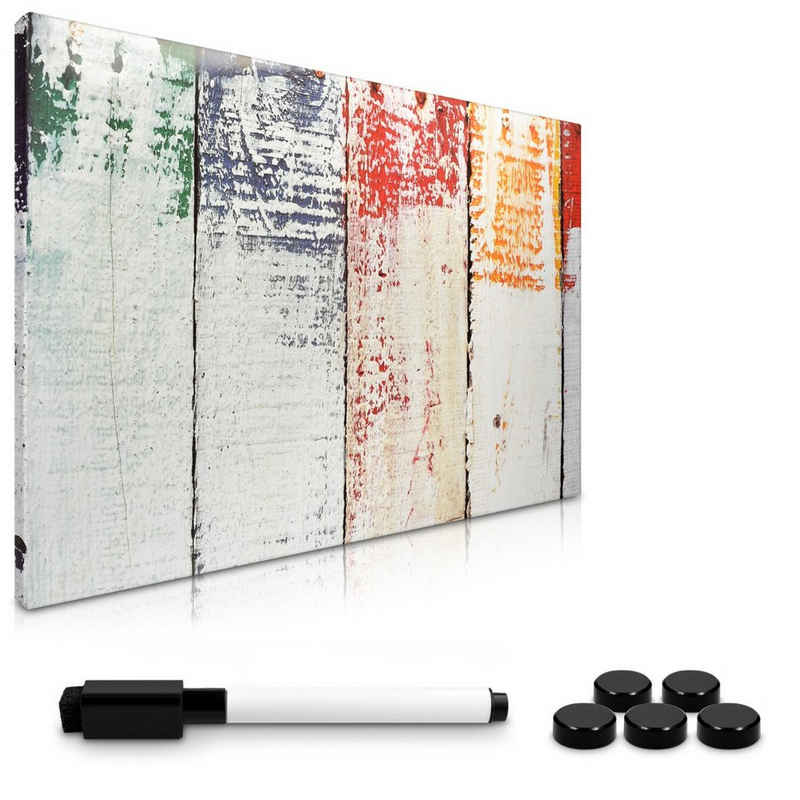 Navaris Memoboard, Magnetpinnwand Memoboard zum Beschriften - 60x40 cm Notiztafel - Tafel abwaschbar mit Halterung Magneten Stift