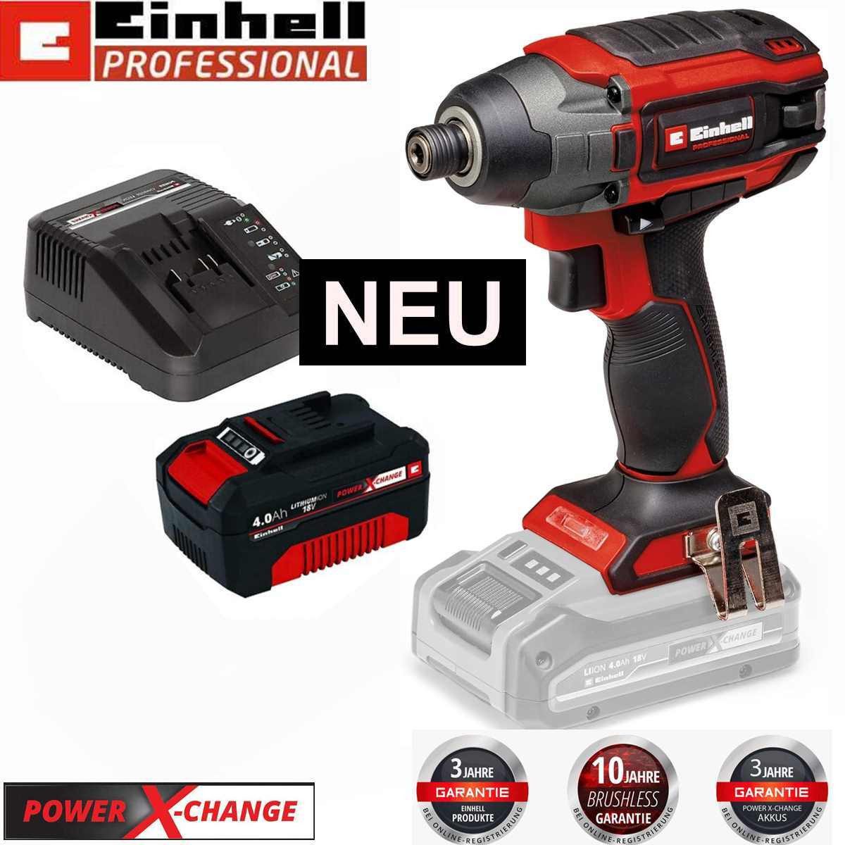 Einhell Akku-Schlagschrauber Professionel Schlagschrauber TP-CI 18/220 Li BLAkku 4.0 Ah Ladegerät