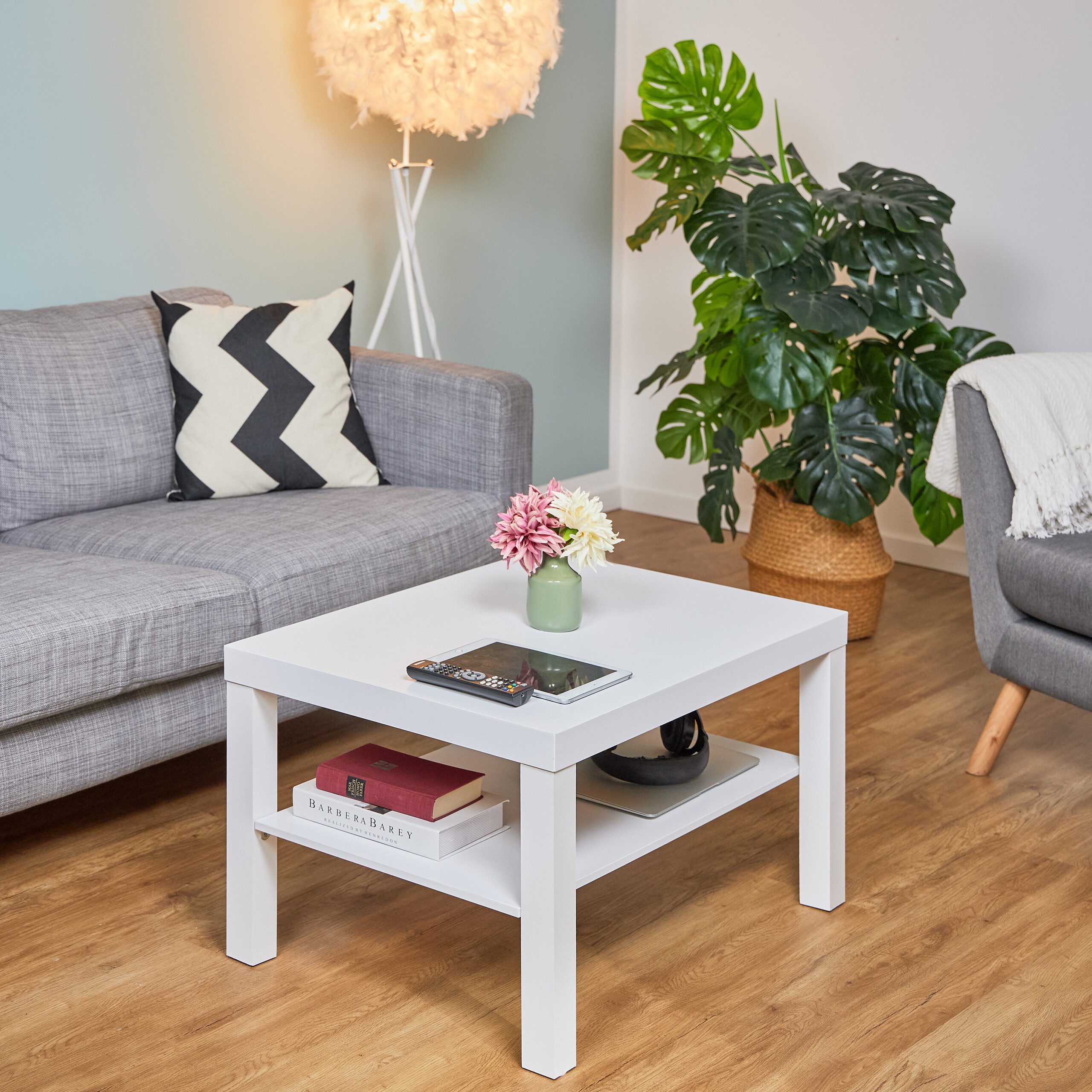 relaxdays Couchtisch 2 Ablagen weiß günstig online kaufen