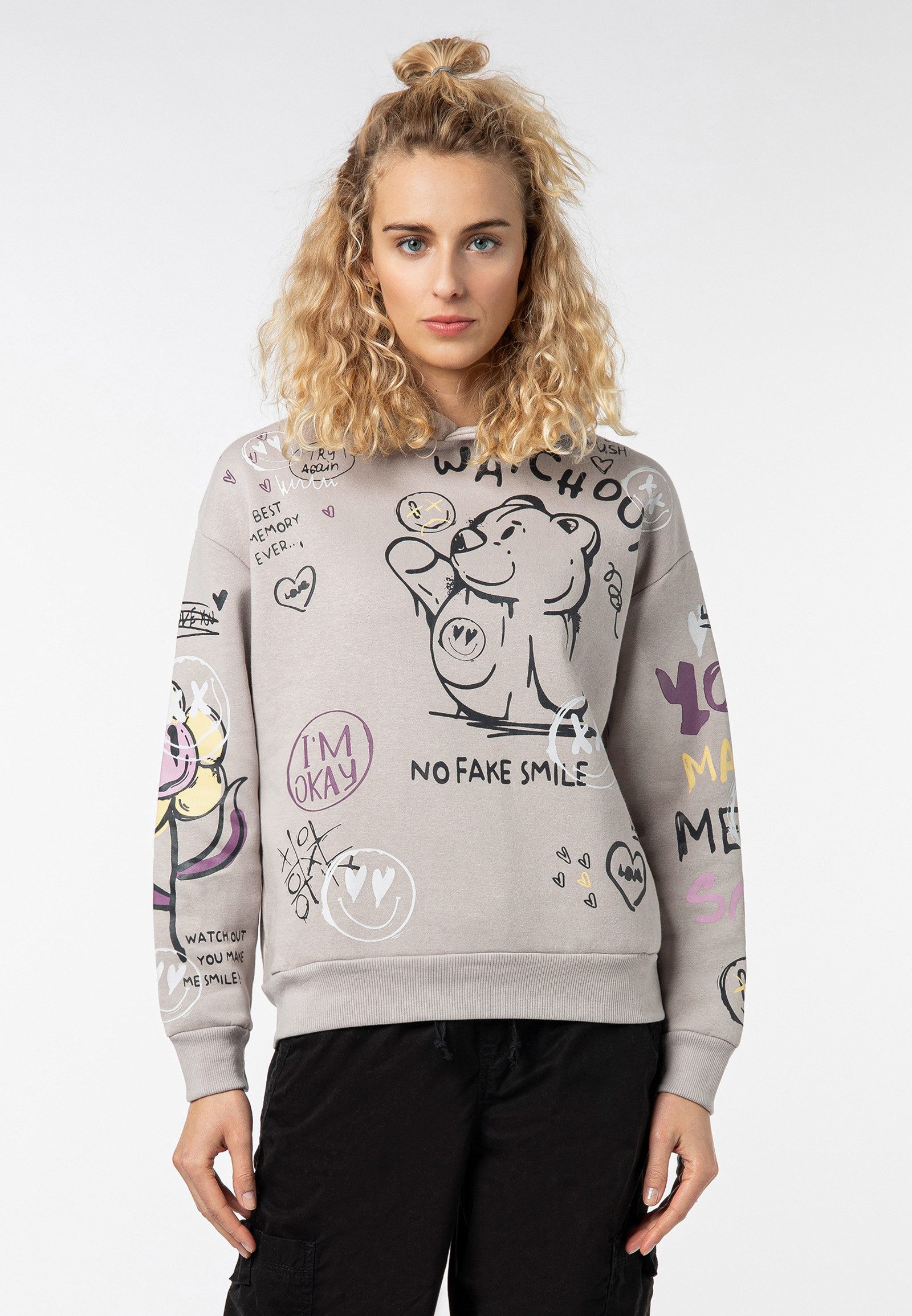 Kapuzenpullover Damen Hoodie Kapuzenpullover mit auffälligem Allov