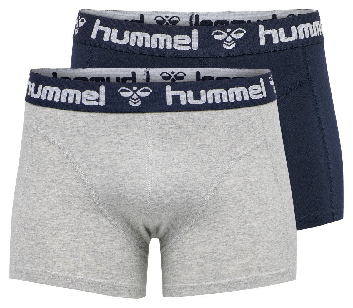 hummel Boxershorts HMLMARS 2PACK BOXERS GREY MELANGE/TOTAL ECLIPSE