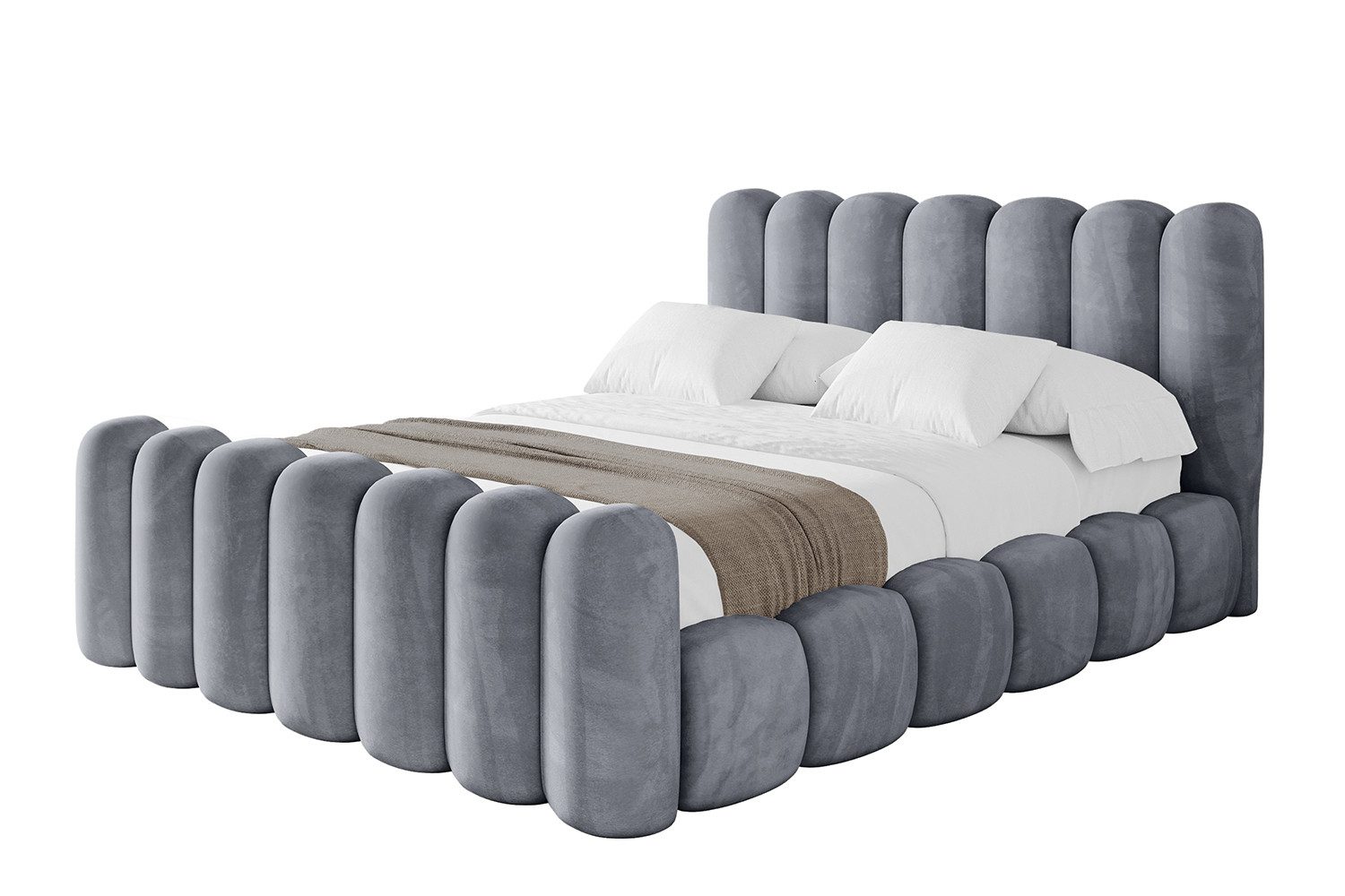 ALTDECOR Polsterbett SENA-Z (Polsterbett mit Bettkasten und Lattenrost, Boxbett ohne Matratze), Doppelbett mit Stauraum, Bett mit Kopfteil