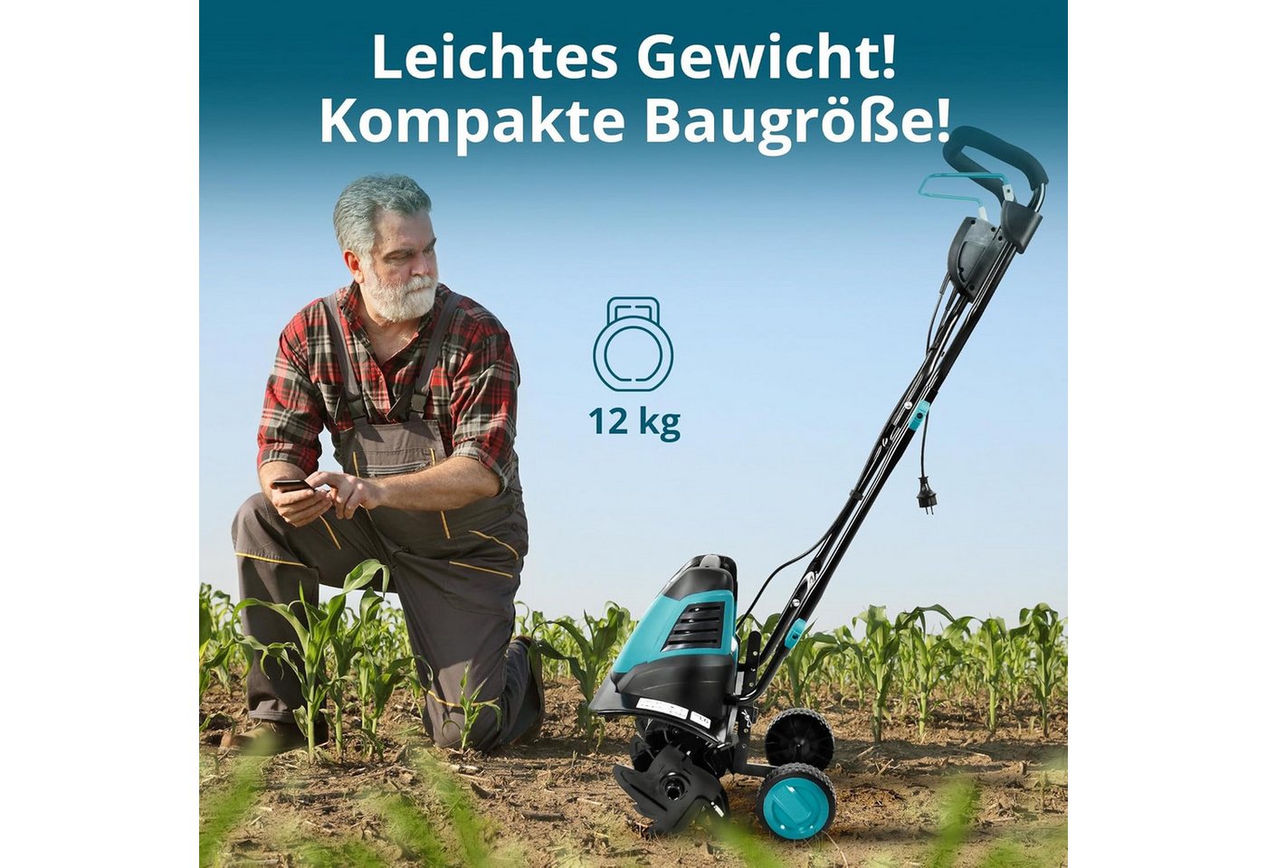 Thumbnail - Könner & Söhnen Elektromotorhacke KS 1500T E, 40,00 cm Arbeitsbreite, Elektro-Bodenhacke, 23 cm Stahl Fräsen, 1-St., 130...