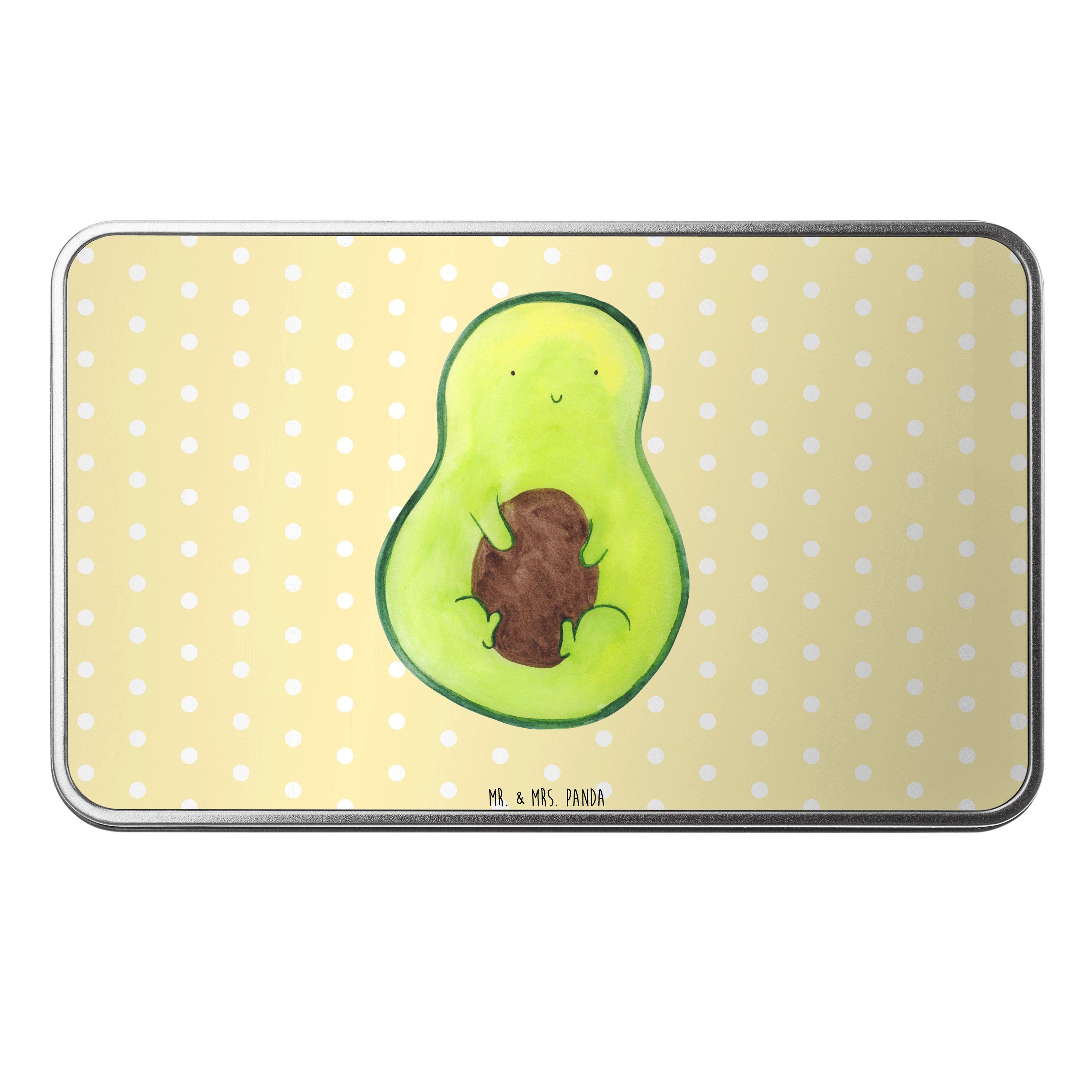 Mr. & Mrs. Panda Dose Avocado mit Kern - Gelb Pastell - Geschenk, Spruch Leben, Veggie, Veg (1 St)