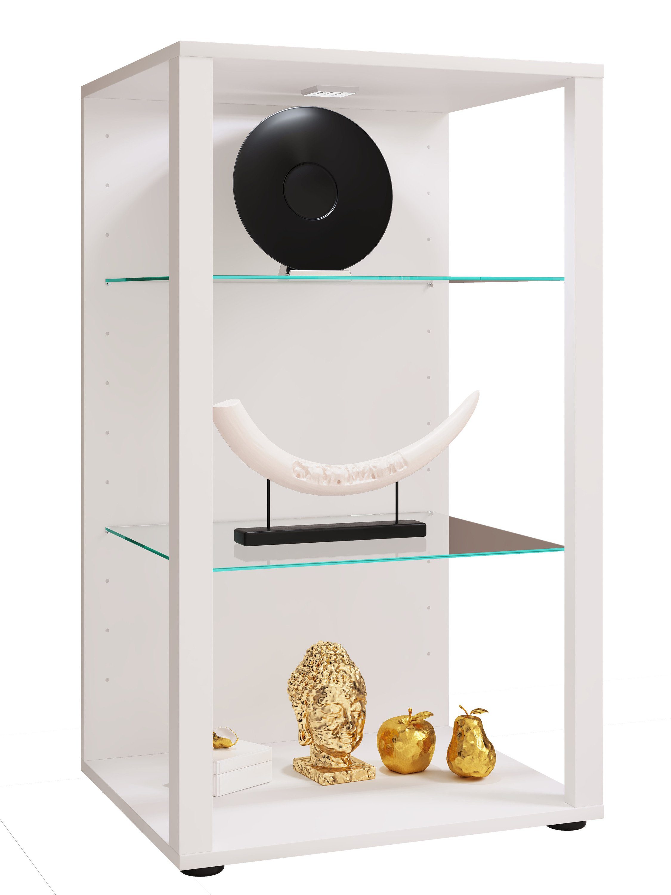 VCM Standvitrine Holz Glas Stand Vitrine Sammelvitrine Glasol XL