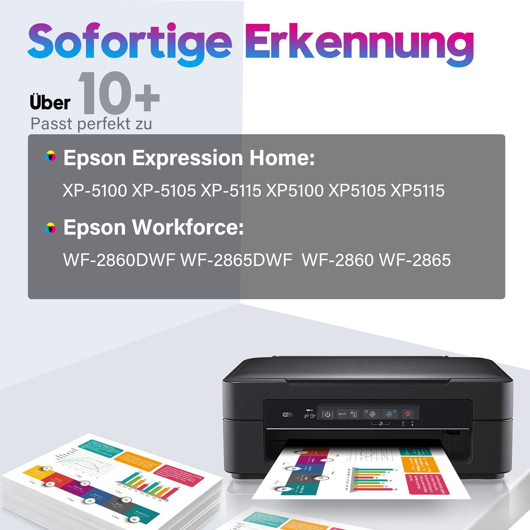 ONLYU für 502 XL 5100 WF2860) XP-5150 502XL Tintenpatrone (Multipack, EPSON