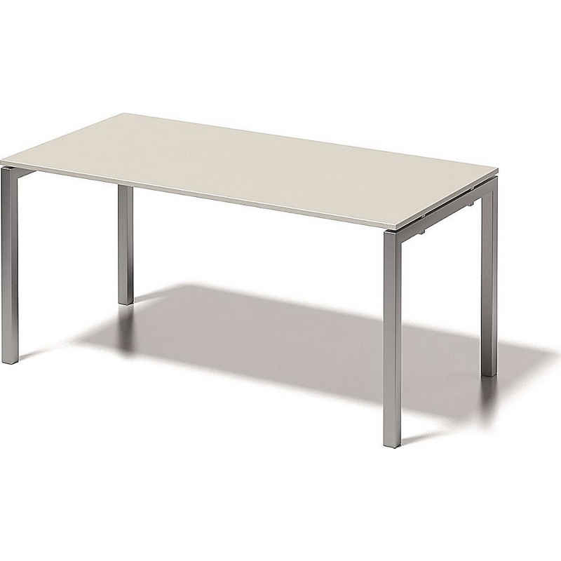 Bisley Schreibtisch, Breite: 1600 mm x Tiefe: 800 mm x Höhe: 740 mm Gestell silber, Platte