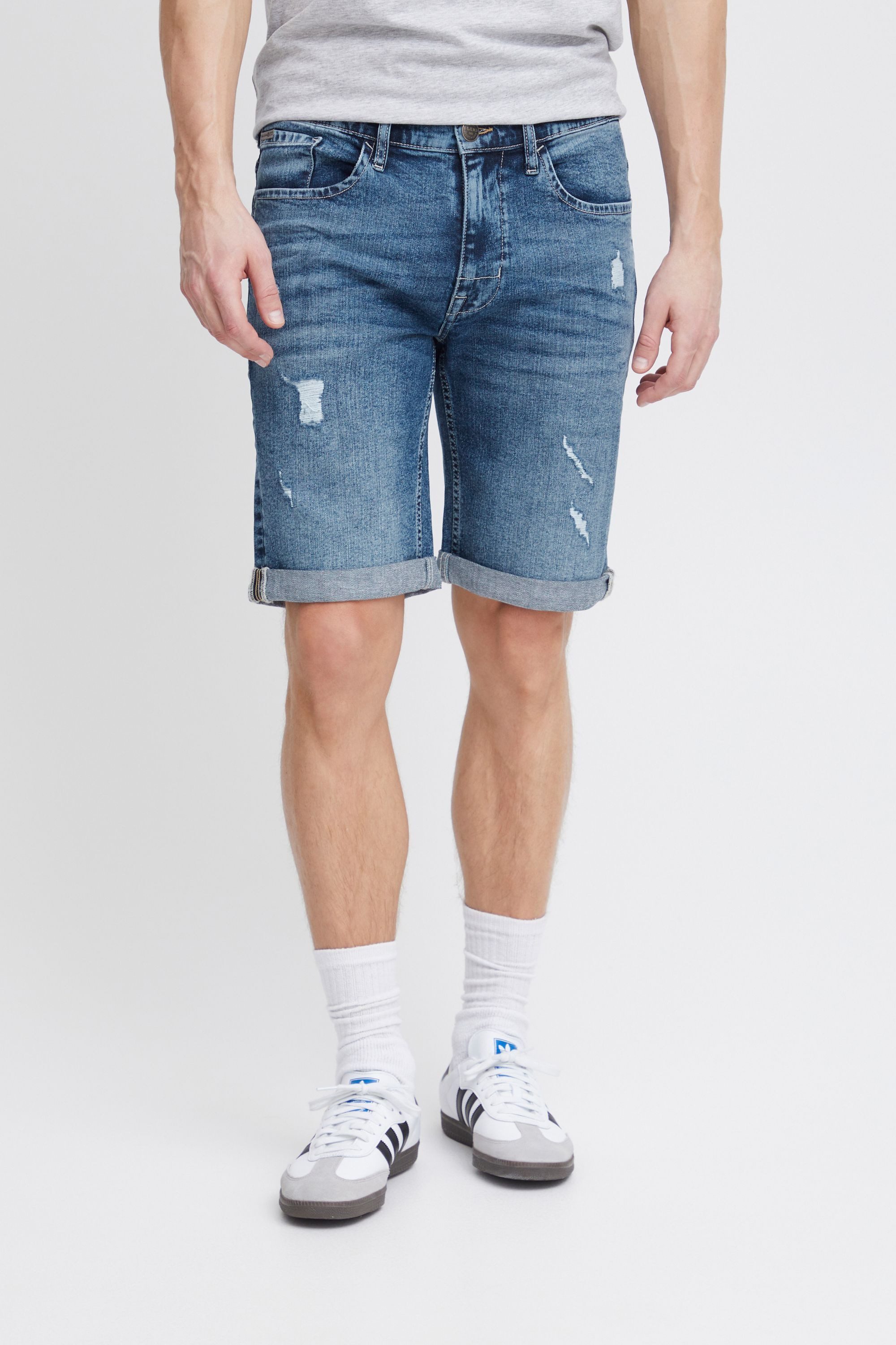 Blend Jeansshorts BHDeniz Stilvolle 5-Pocket-Jeansshorts mit Destroyed-Effekten