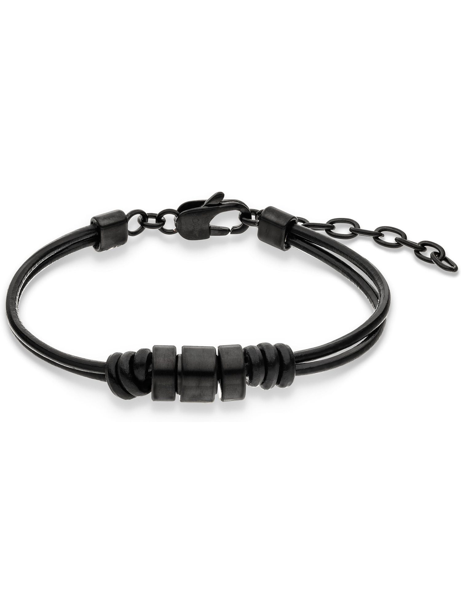 s.Oliver Armband S.Oliver Herren-Armband Edelstahl, Leder