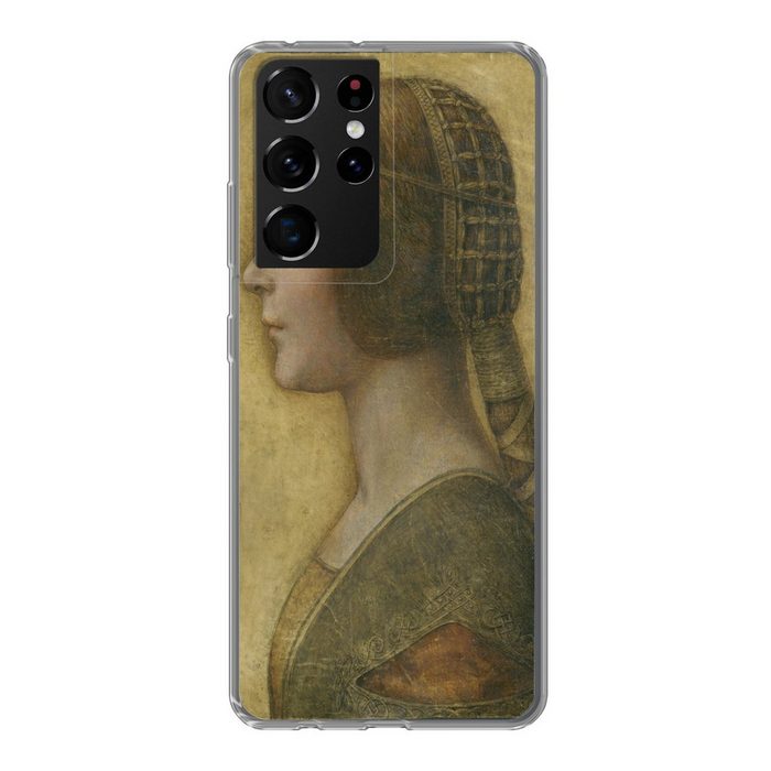 MuchoWow Handyhülle La Bella Principessa - Leonardo da Vinci Phone Case Handyhülle Samsung Galaxy S21 Ultra Silikon Schutzhülle