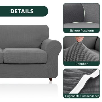 Sofahusse CHUNYI 2/3 Sitzer Sofabezug mit separaten Sofakissenbezügen, CHUNYI, mit leichtem Struktur-Effekt, mit separaten Sofakissenbezügen