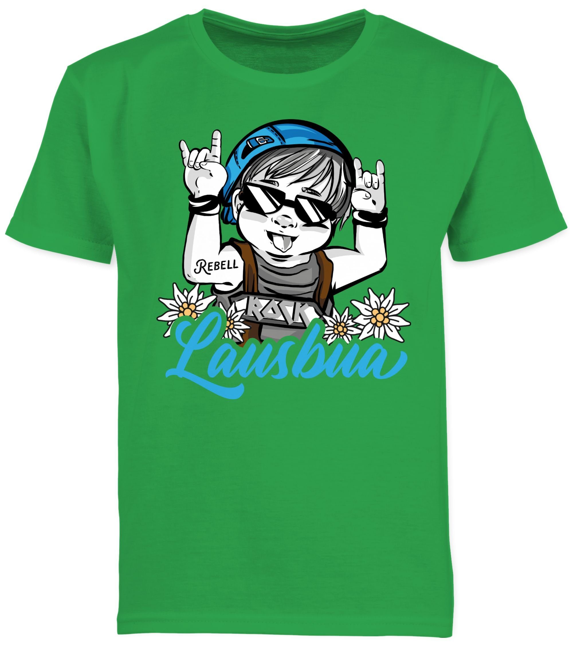 Shirtracer T-Shirt Lausbua - blau Mode Kinder Grün 2 Outfit für Oktoberfest