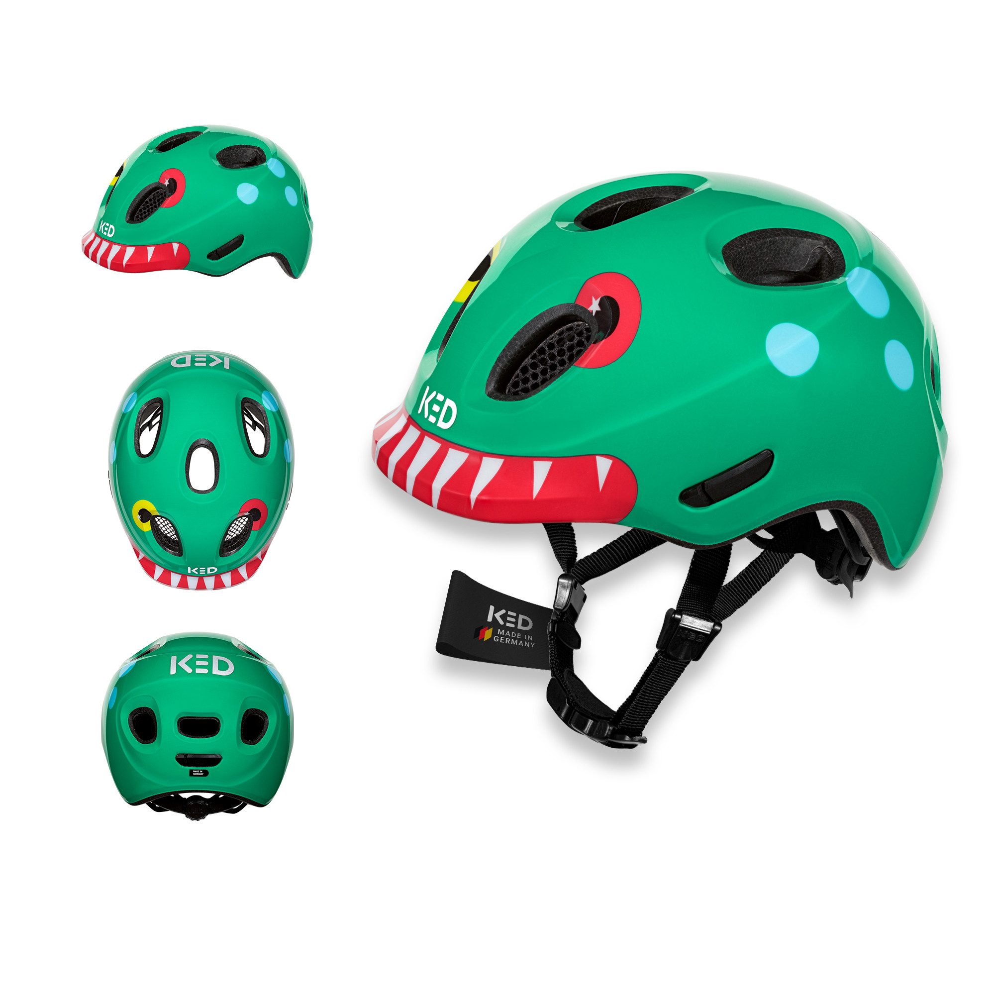 KED Kinderhelm Meggy Spark Kinderfahrradhelm, Inmold, 360° Verstellsystem, Reflektoren, Insektenschutznetz